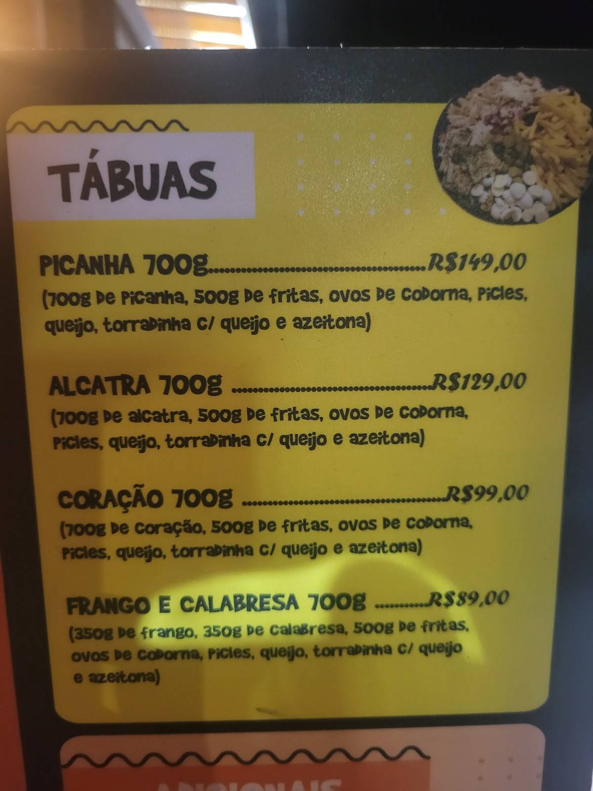 Pacote Lanches Cassino cardápio