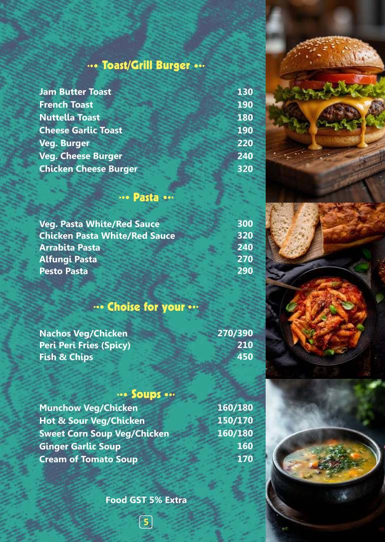 Pinkcafe Bar & Restaurant menu