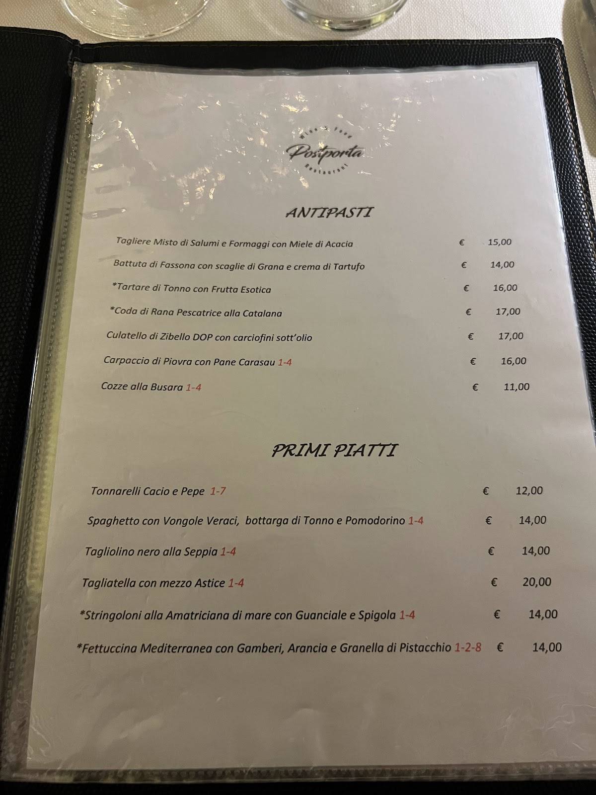 Menu di Postporta / Saditappo 