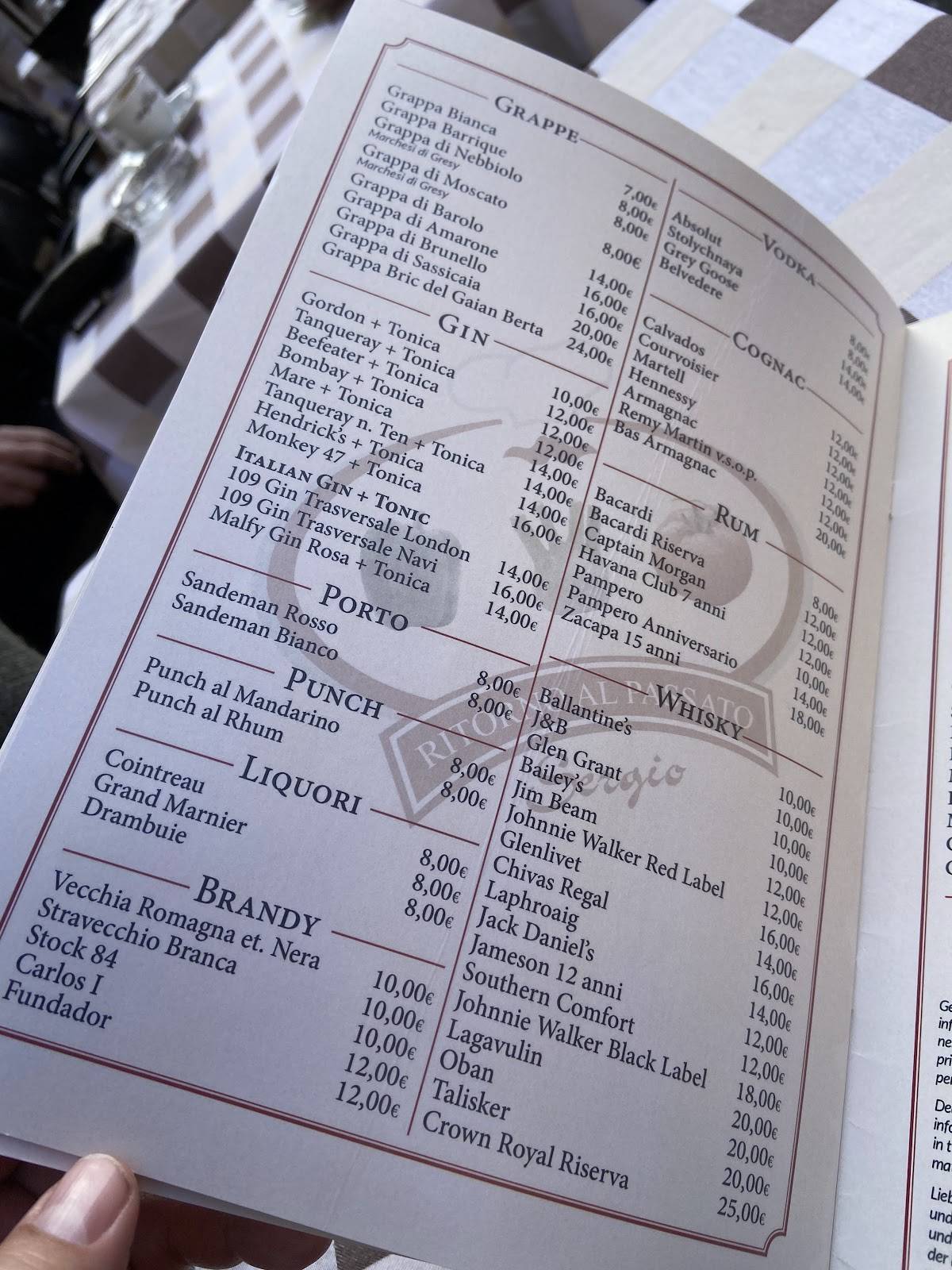 Menu di Ritorno al Passato 