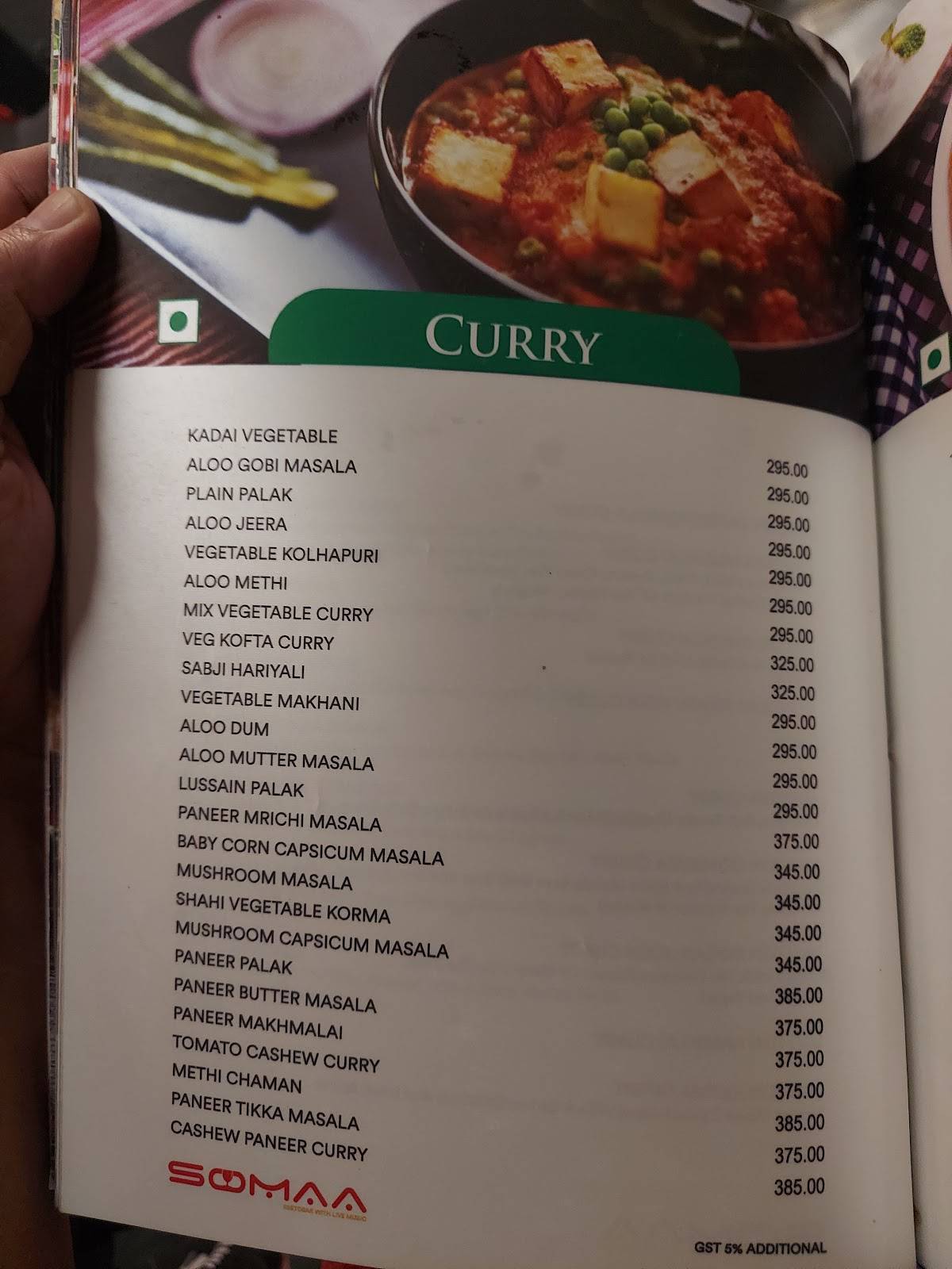 SOMAA, Siripuram menu