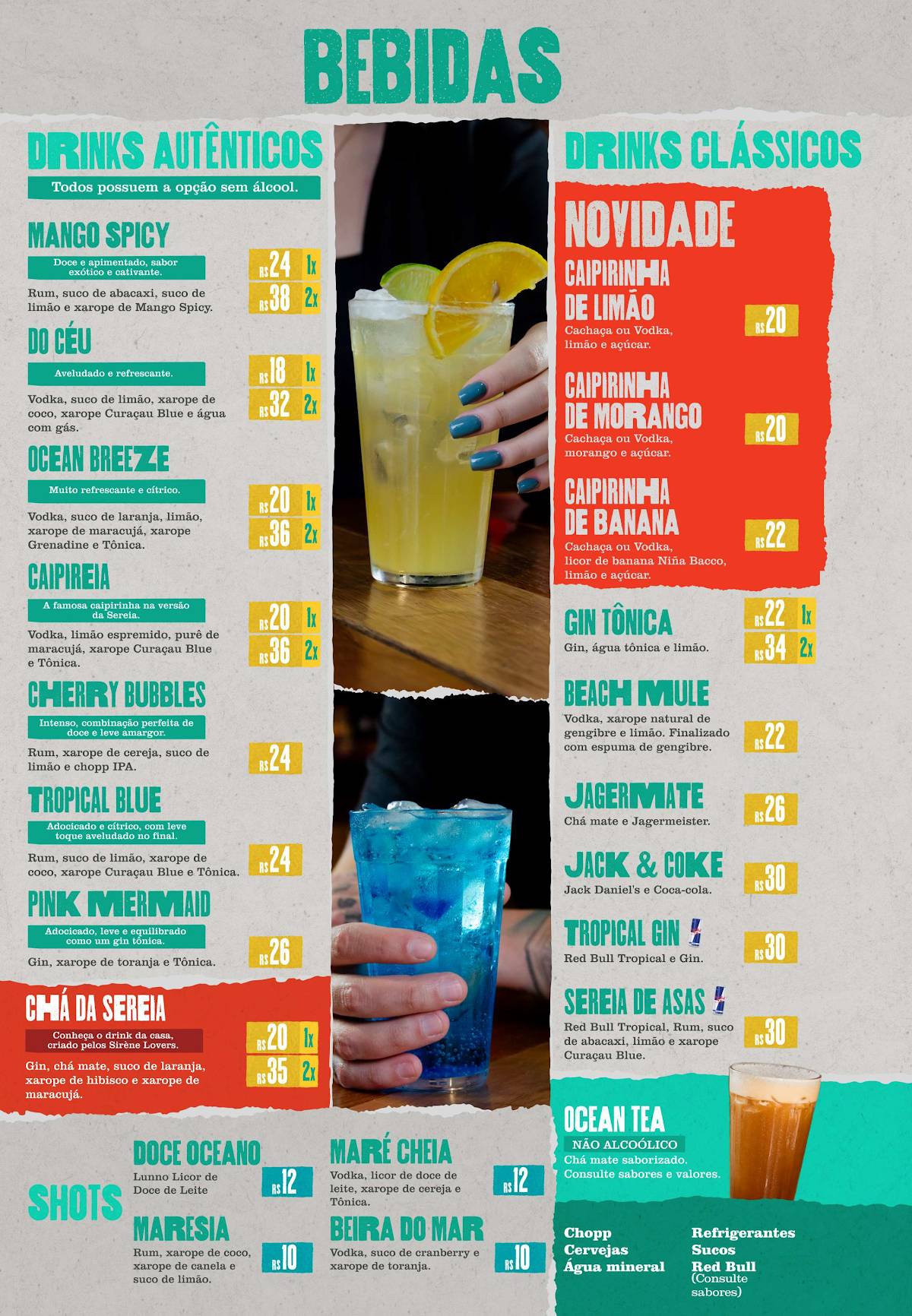 Sirène Fish & Chips - Setor Sul - Bar cardápio