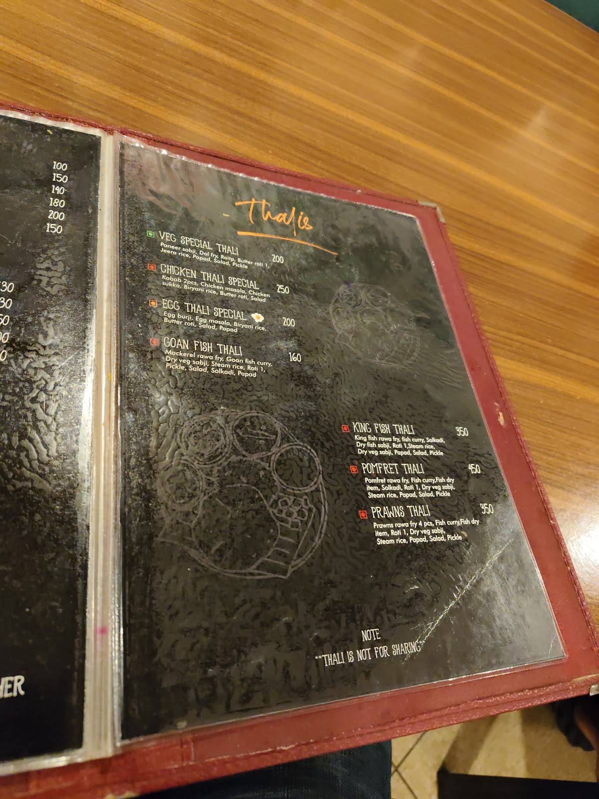 The Ocean Grill menu
