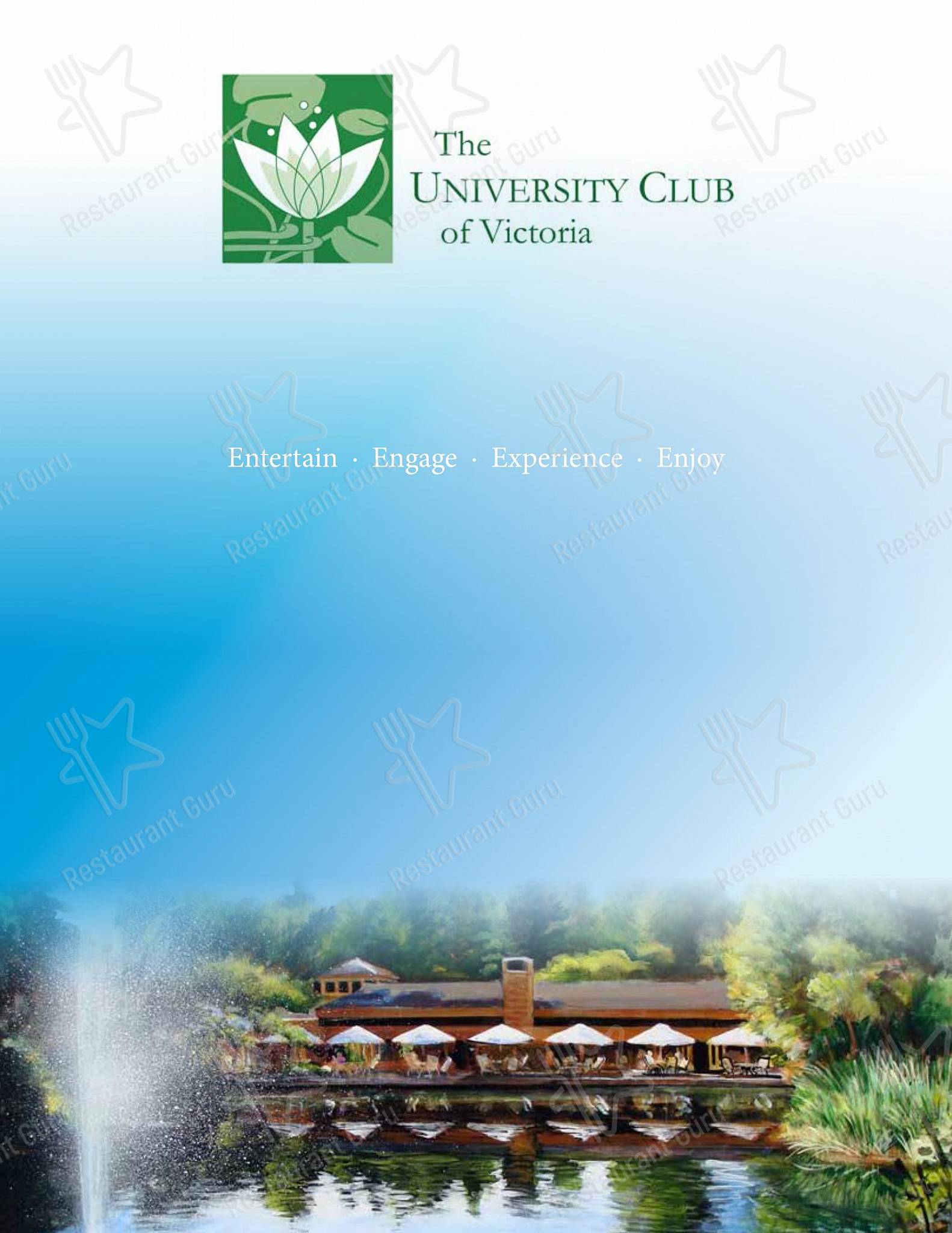 Menu pour University Club of Victoria - Table Menu