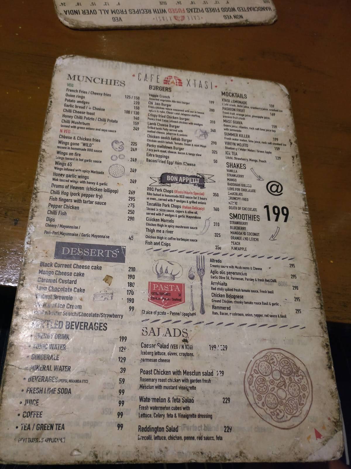 Menu at Cafe Xtasi, Puducherry, 245