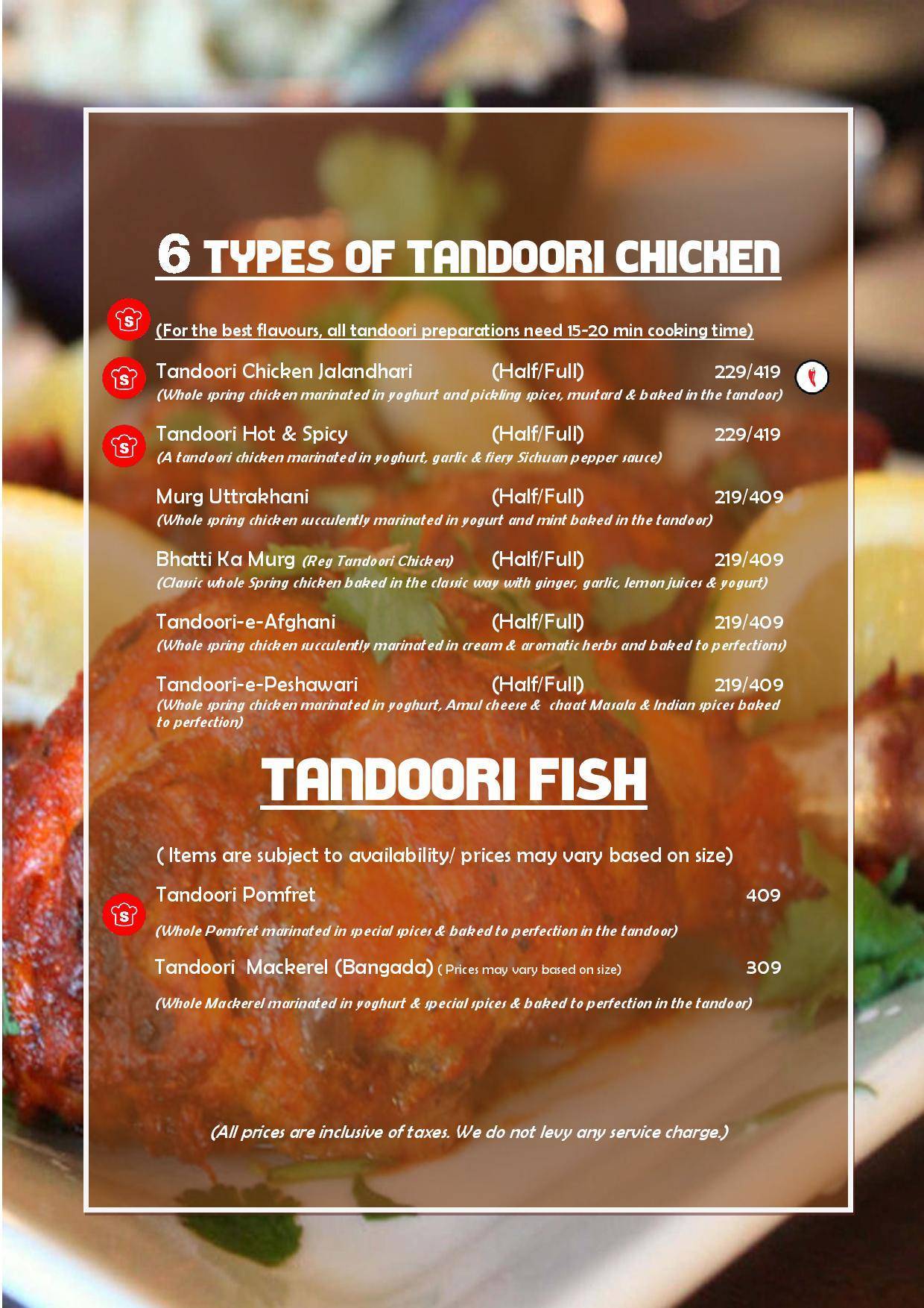 Pathan Court menu