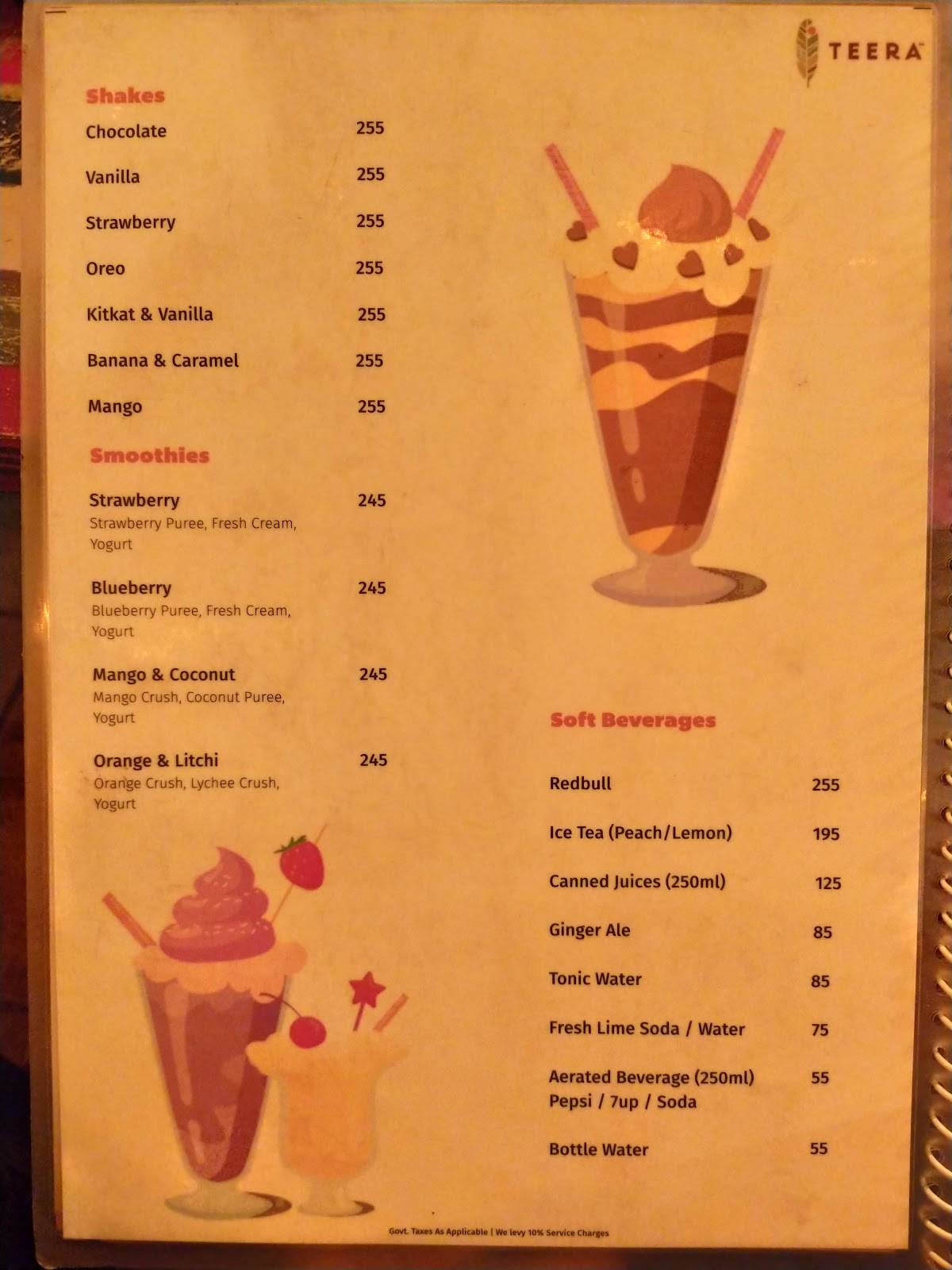 Teera menu