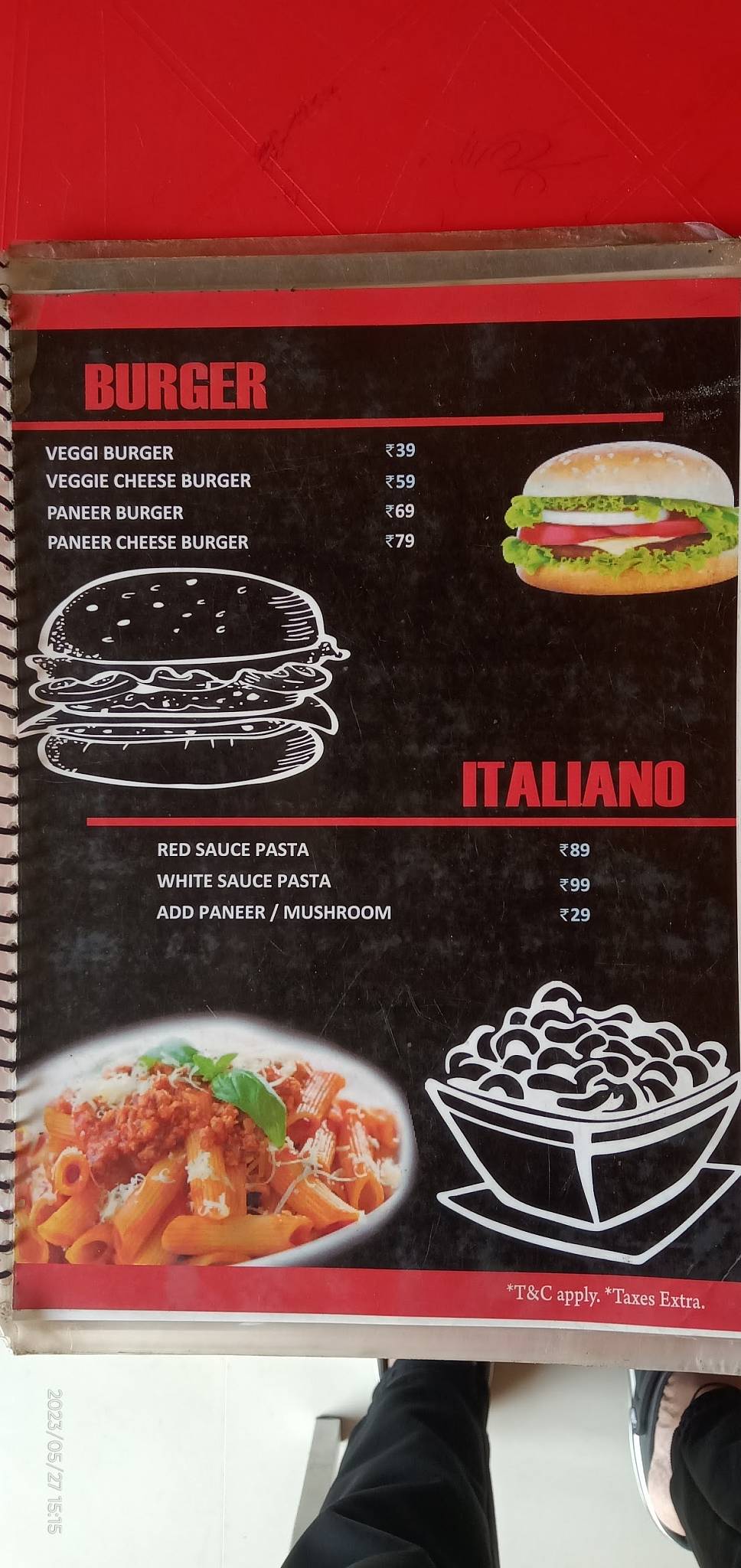 Mr. Bean's Pizza menu