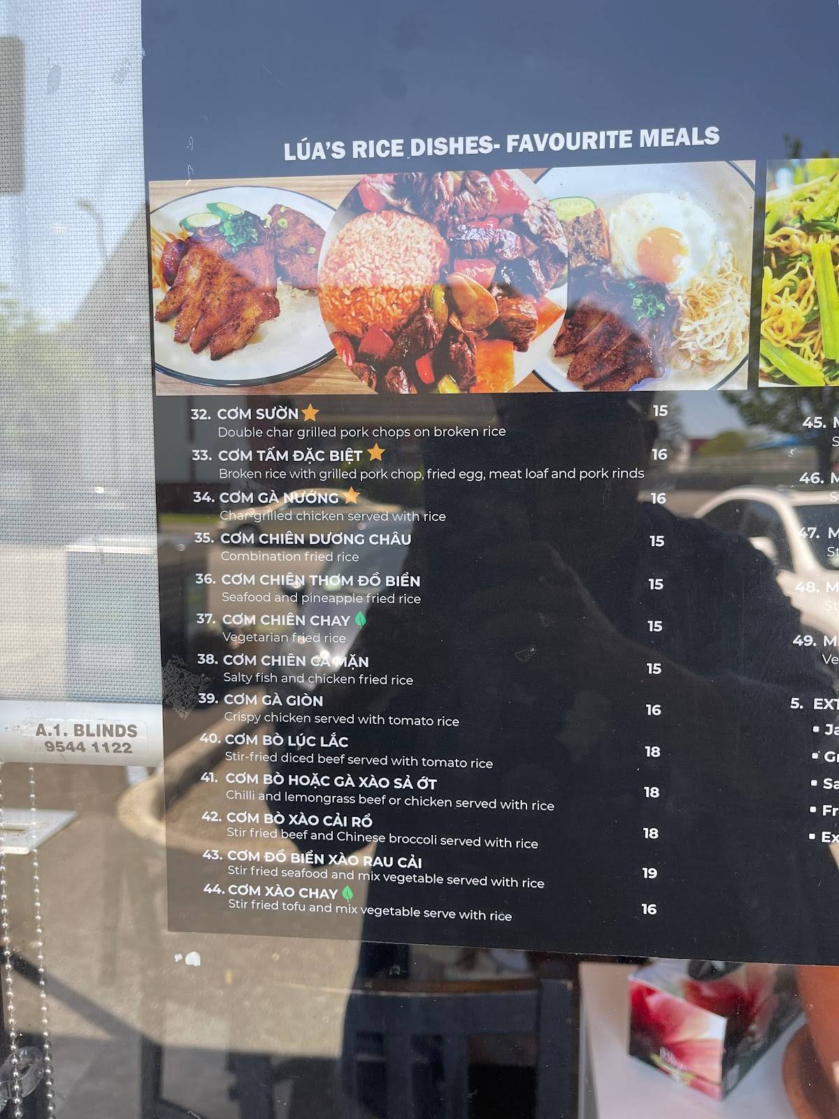Menu at Quan Lua restaurant, Springvale