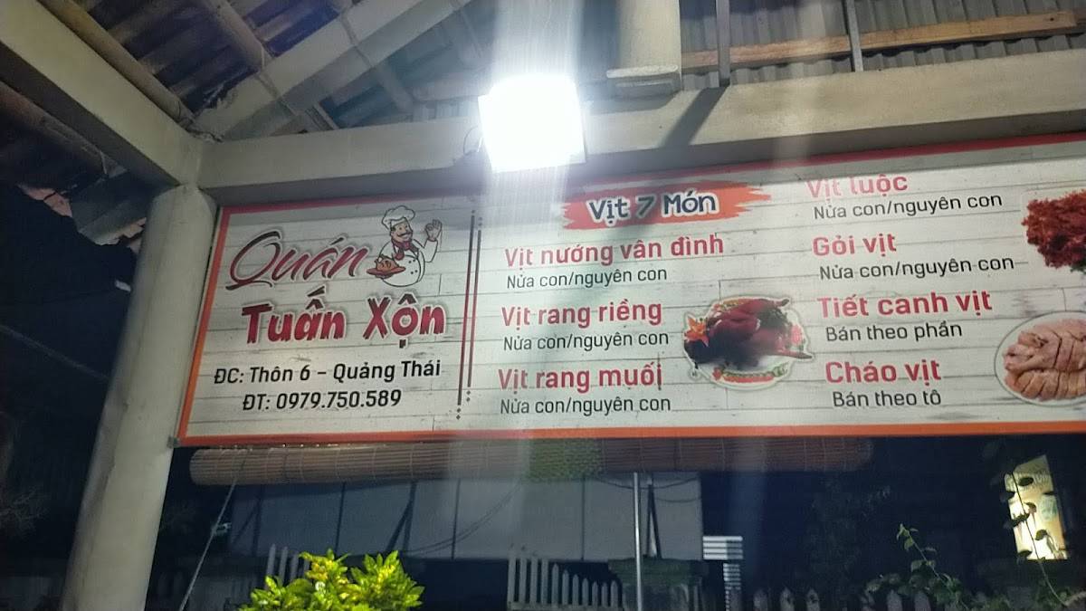 Menu at Quán vịt TUẤN XỘN restaurant, Thanh Hoa