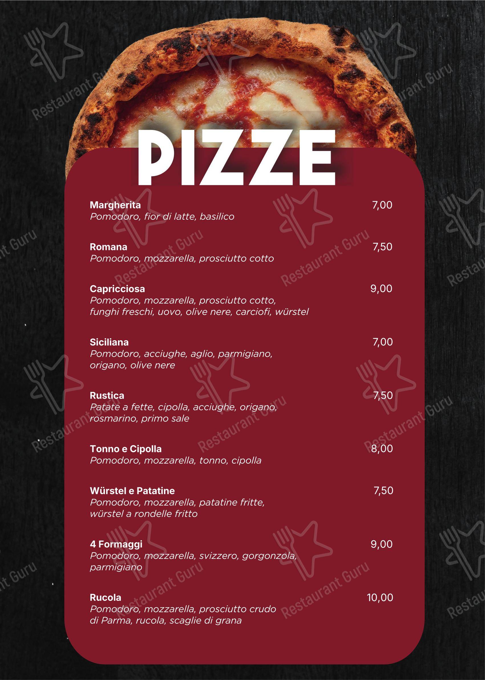 Menu bar per Pizzeria Queto in Città ristorante