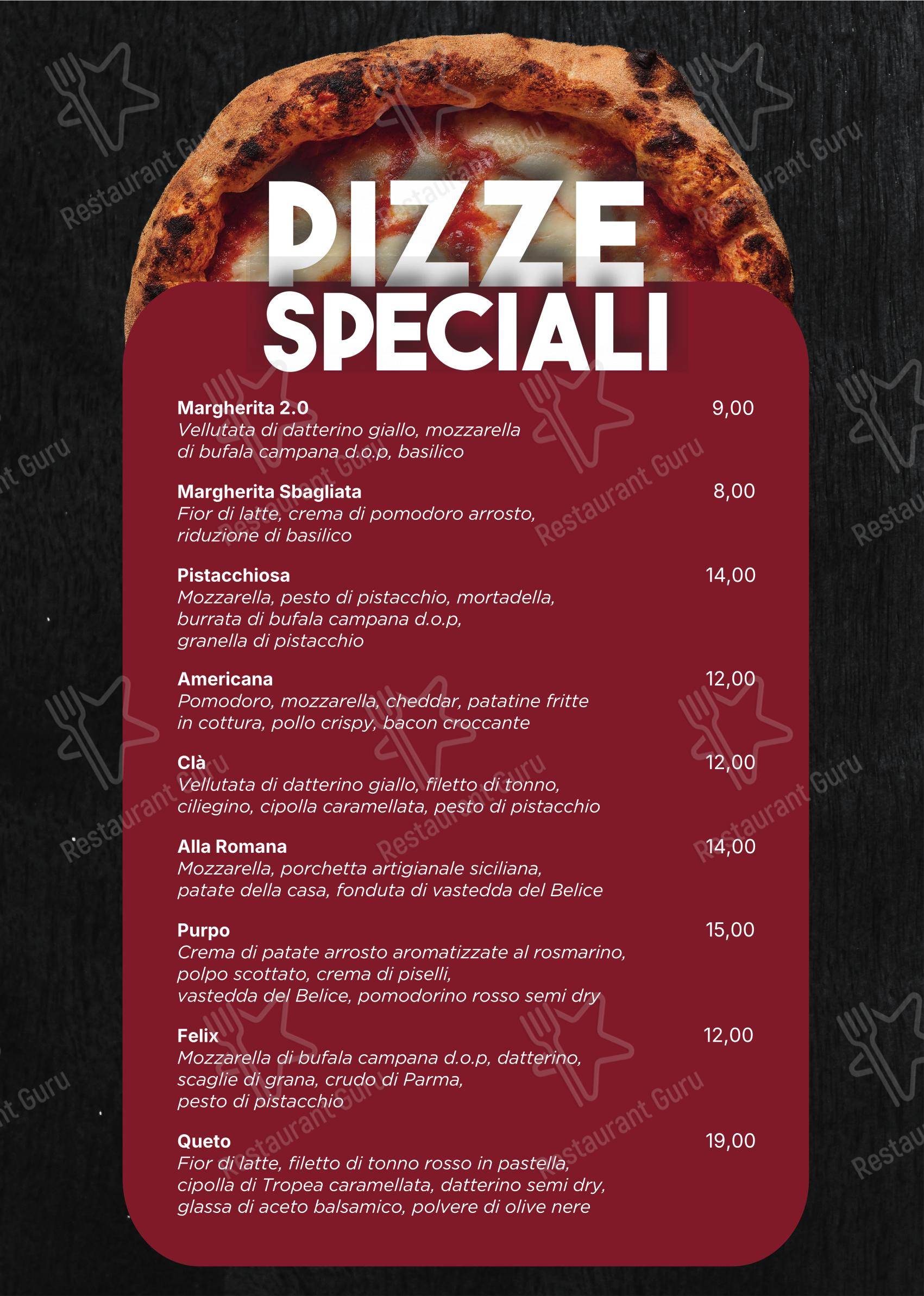 Pizzeria Queto in Città in Agrigento - Menu bar