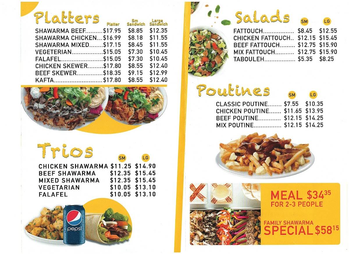 Menu at RENFREW SHAWARMA restaurant, Renfrew