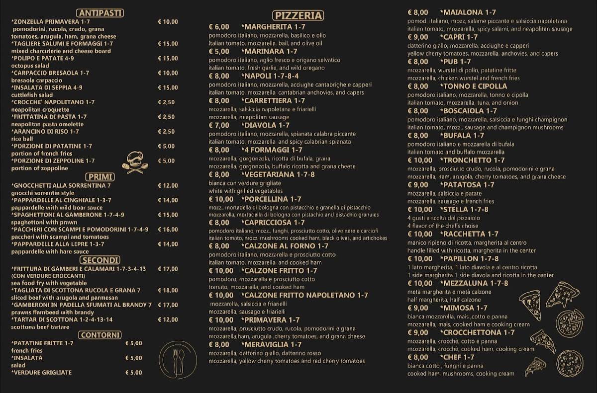 Menu di Marechiaro Pizzeria 