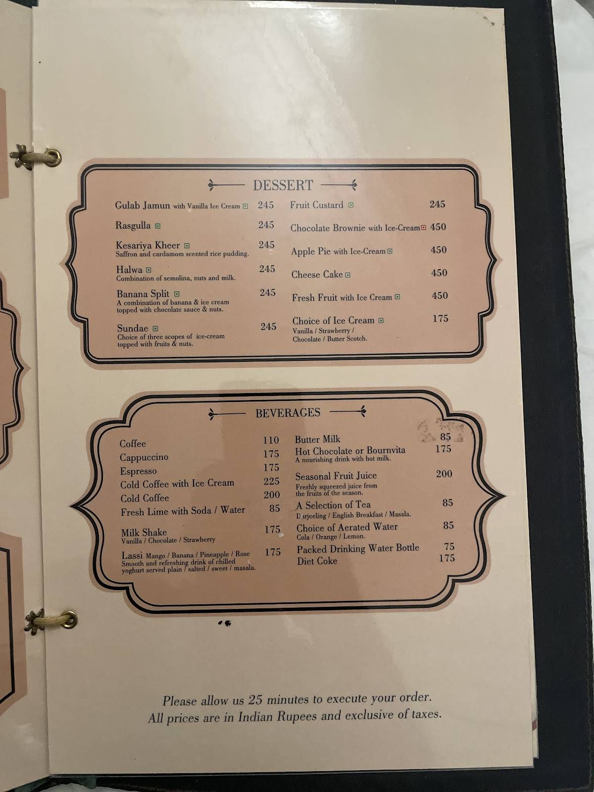 Raaj Bagh Restaurant by Fateh Collection menu