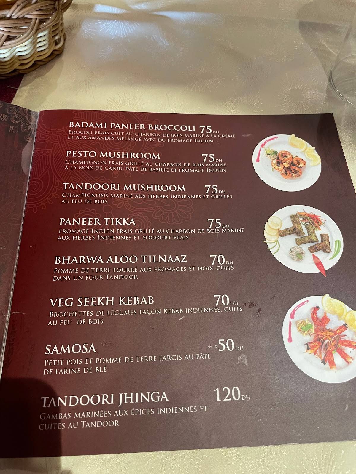 Menu de Clay Oven