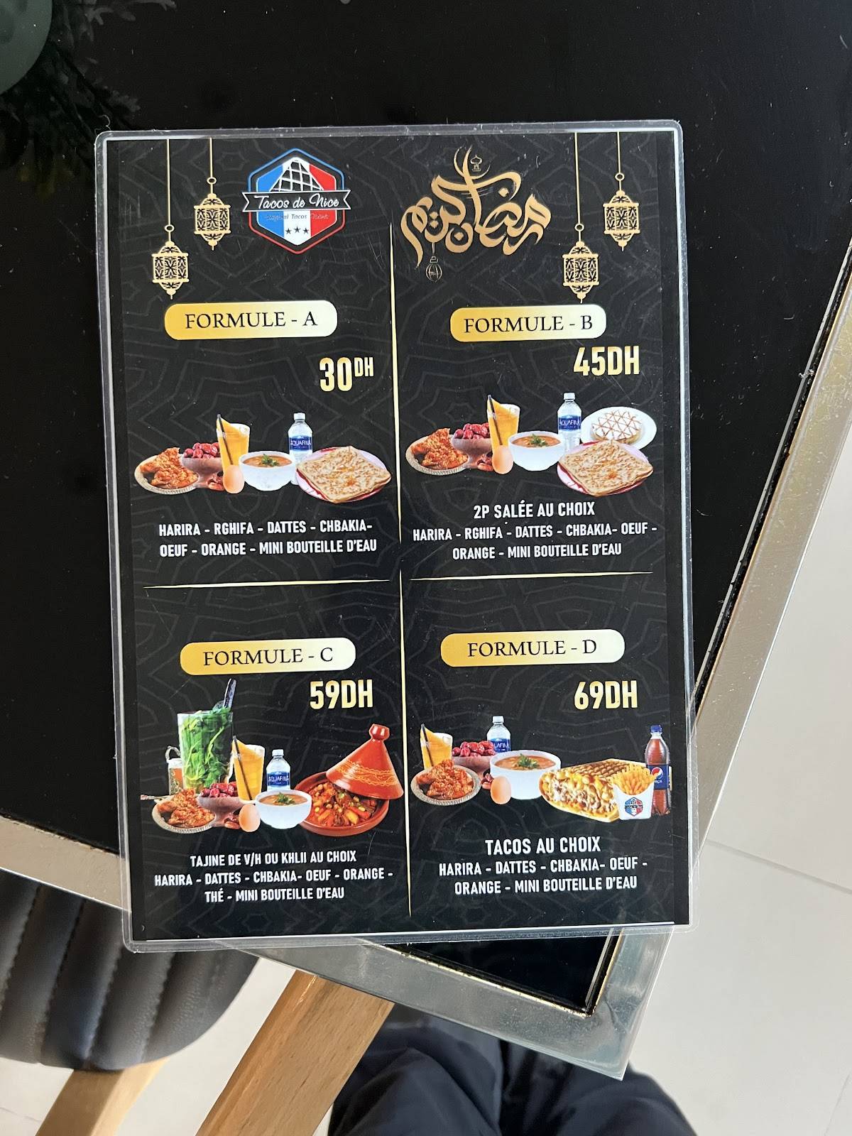 Menu de Tacos de Nice (Agdal)