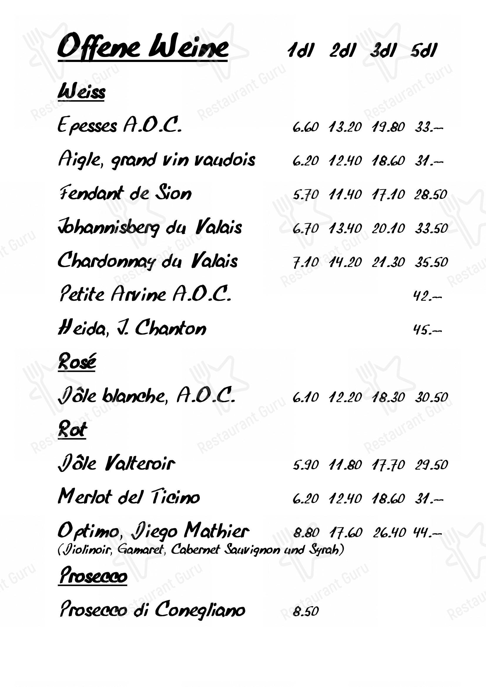 Raclette Stube in Zurigo - Крафт меню