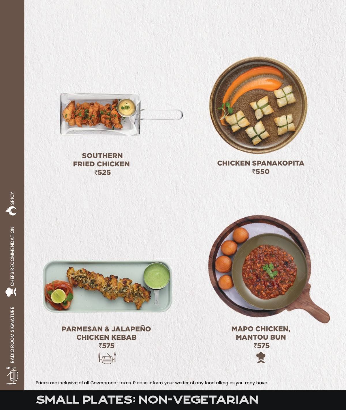 Radio Room Coimbatore menu