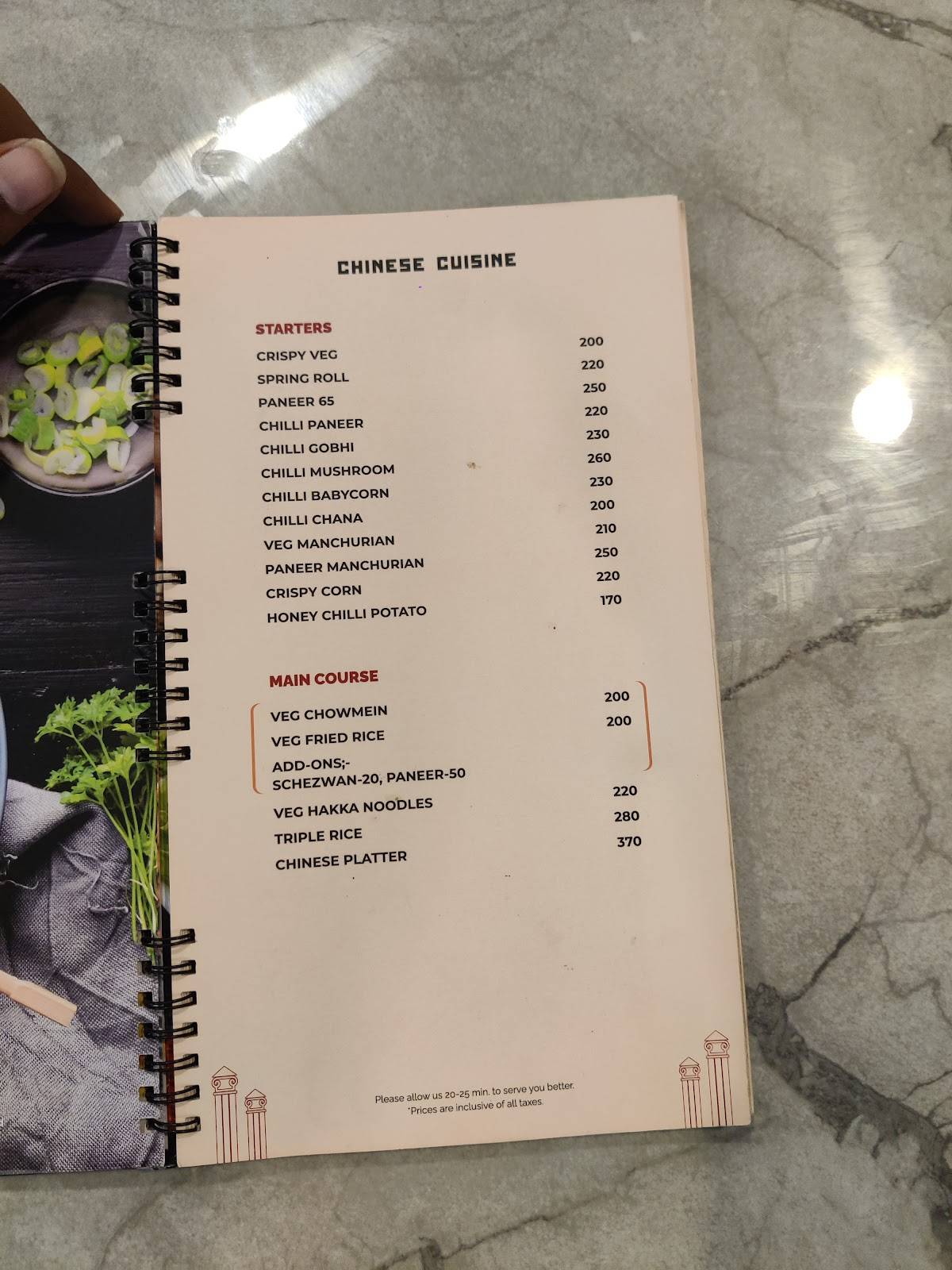 Rajgharana menu
