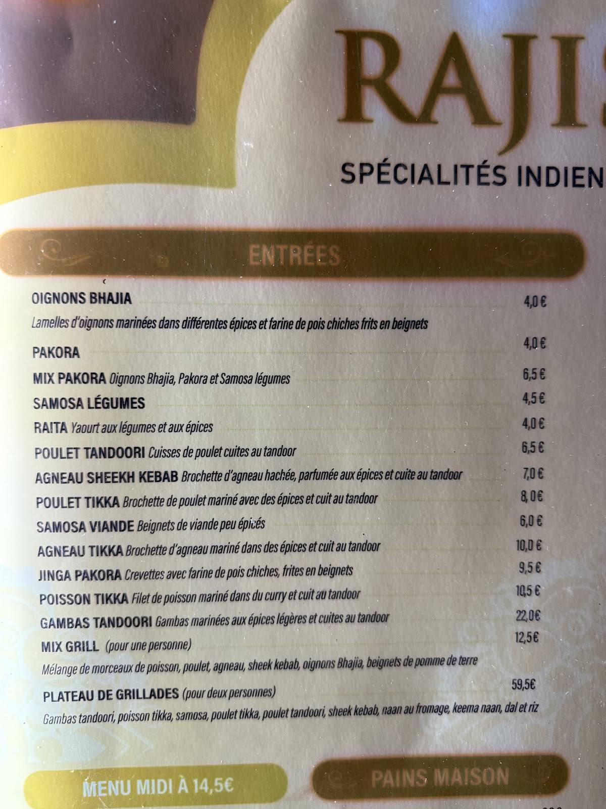 Menu de Rajistan-Supra Restaurant