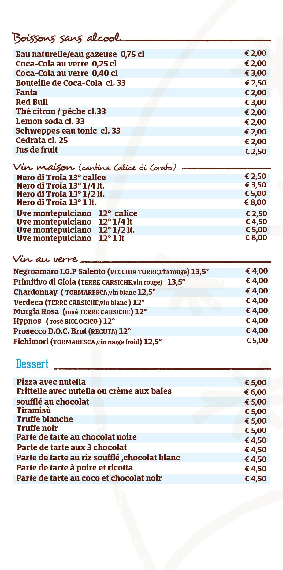 Menu di Rampavilla 