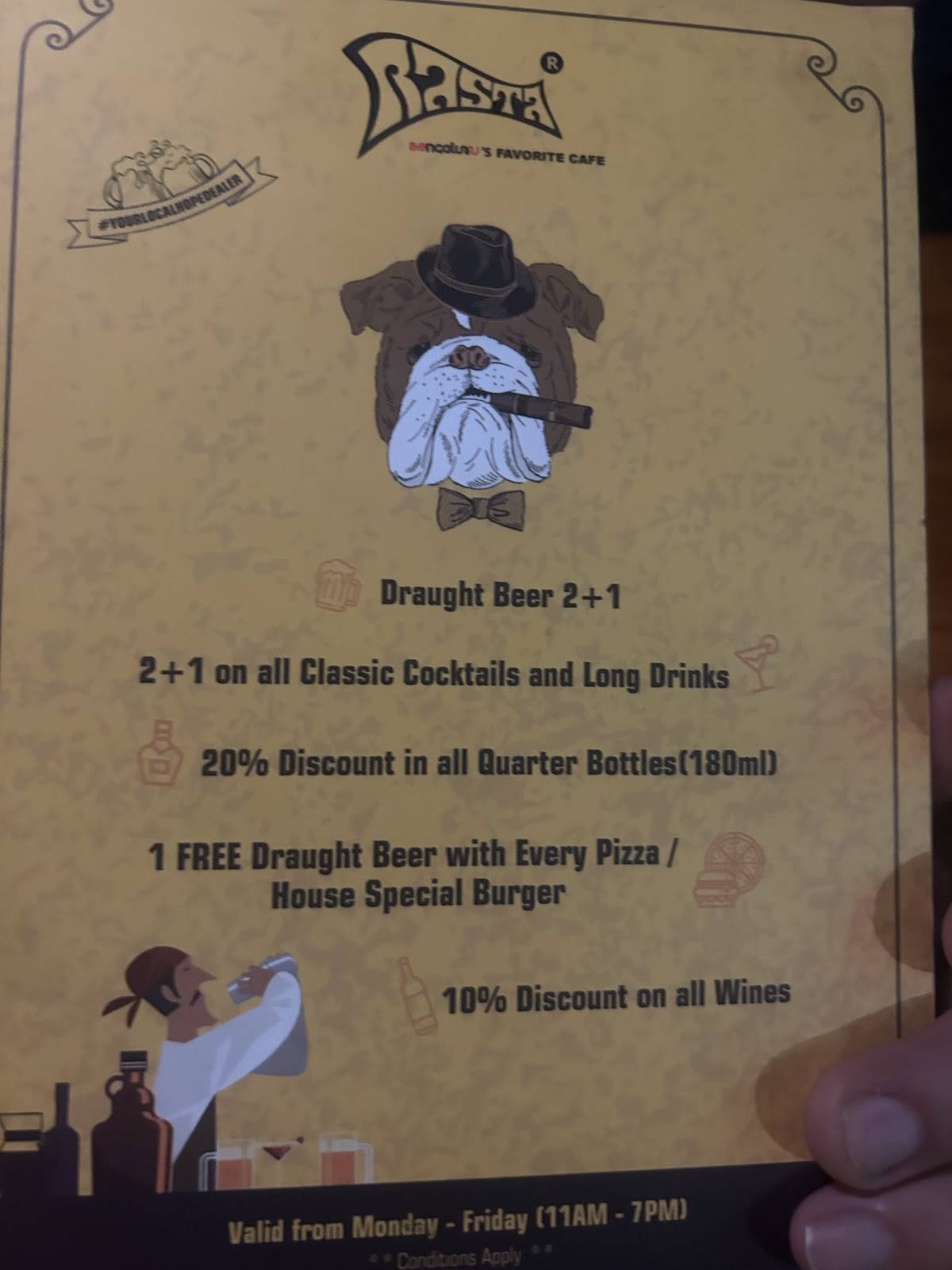 Rasta Cafe, Church St. menu