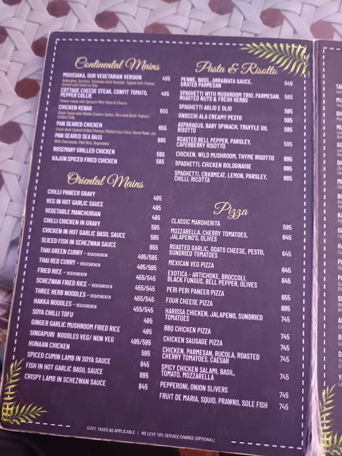 Razzberry Rhinoceros menu