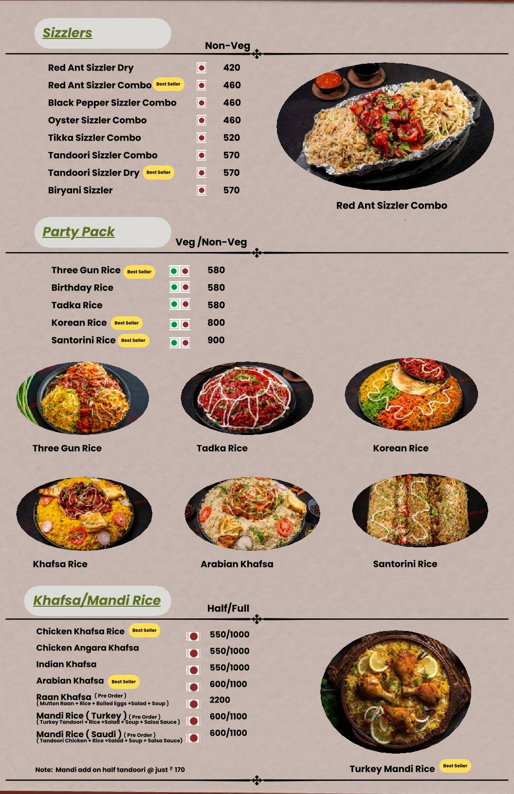 Red Ant menu