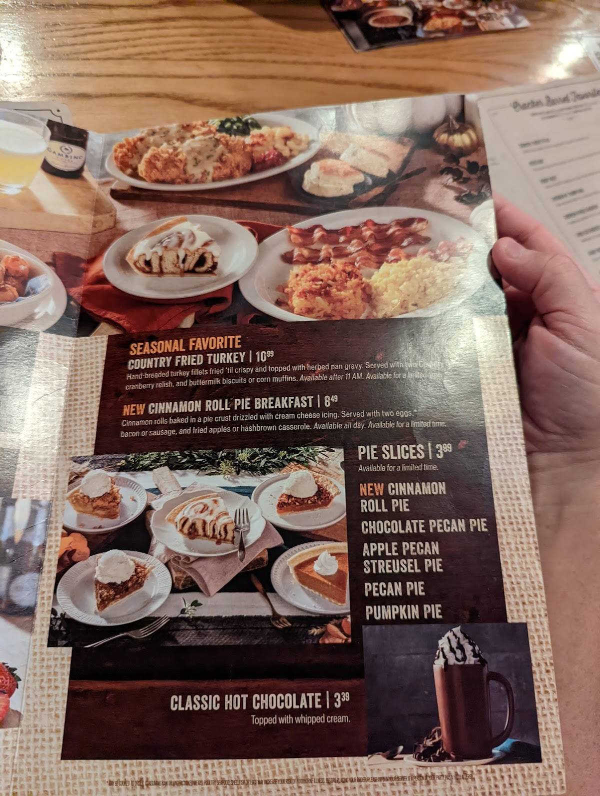 Menu at Cracker Barrel Old Country Store, Rehoboth Beach, Coastal Hwy