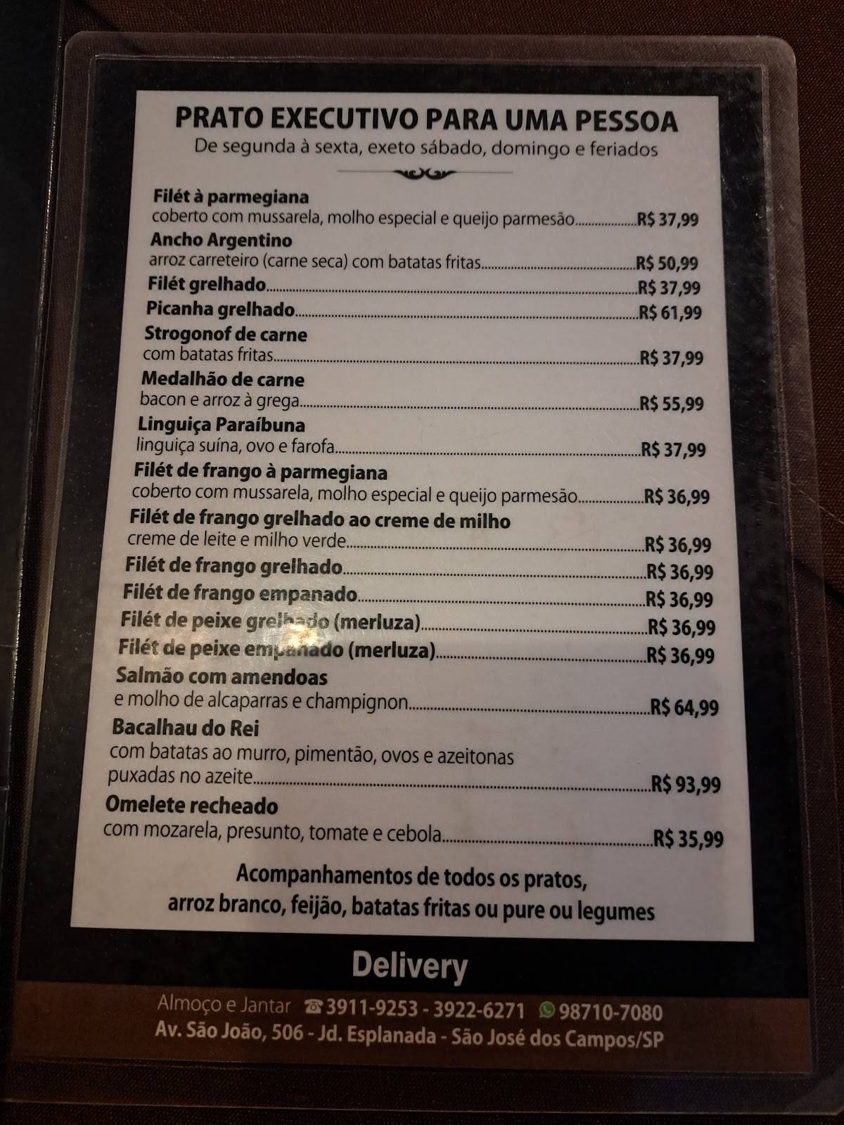 Rei do Filet Restaurante & Pizzaria 506 cardápio