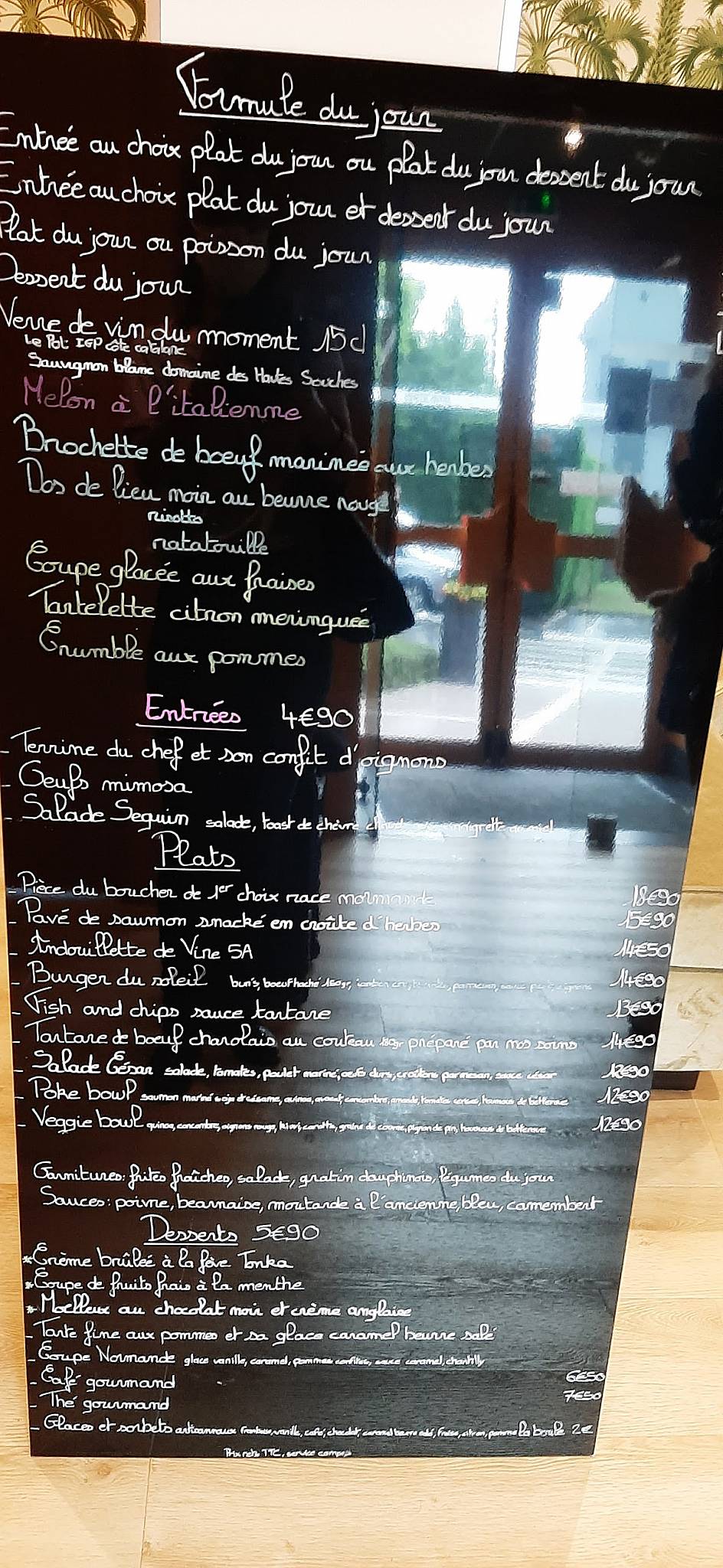 Menu de Rest'o Zénith