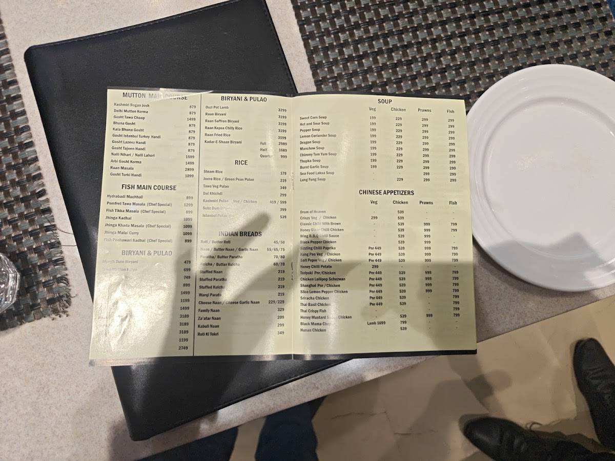 AL BURAAK menu