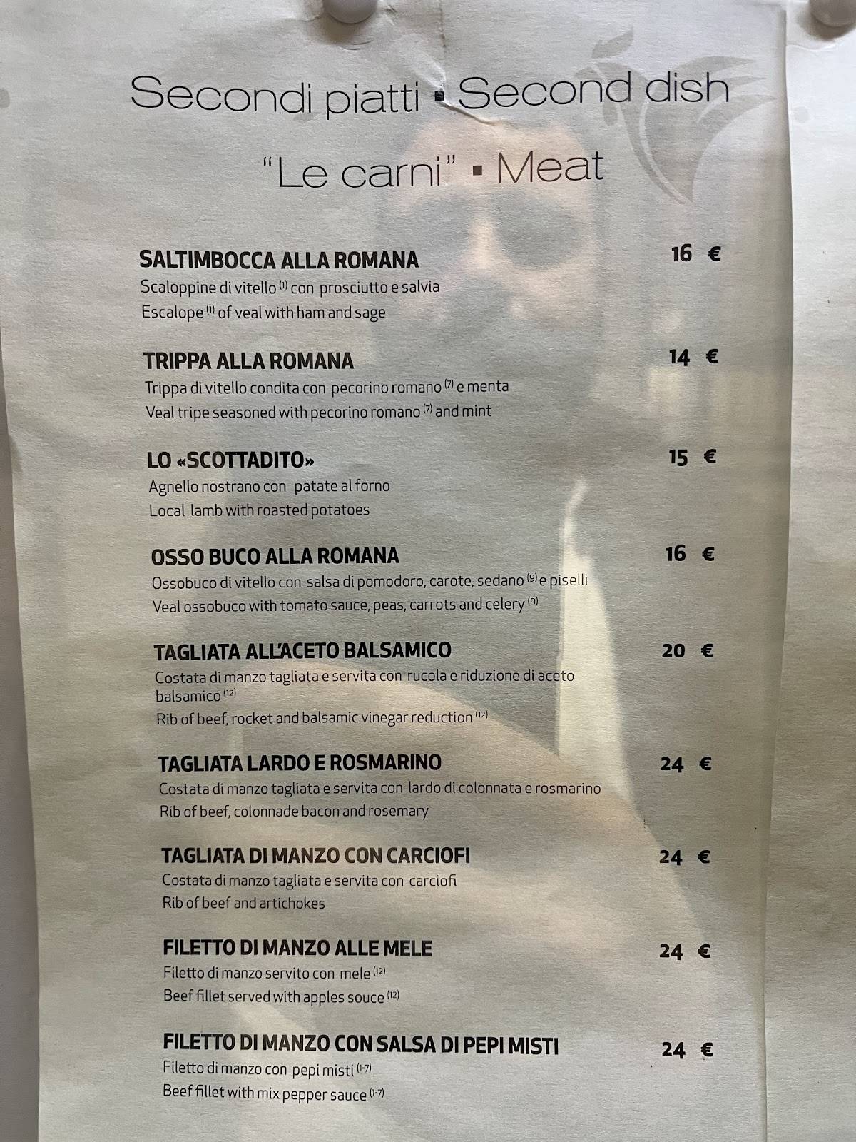 Menu di Antica Trattoria Al Gallinaccio 