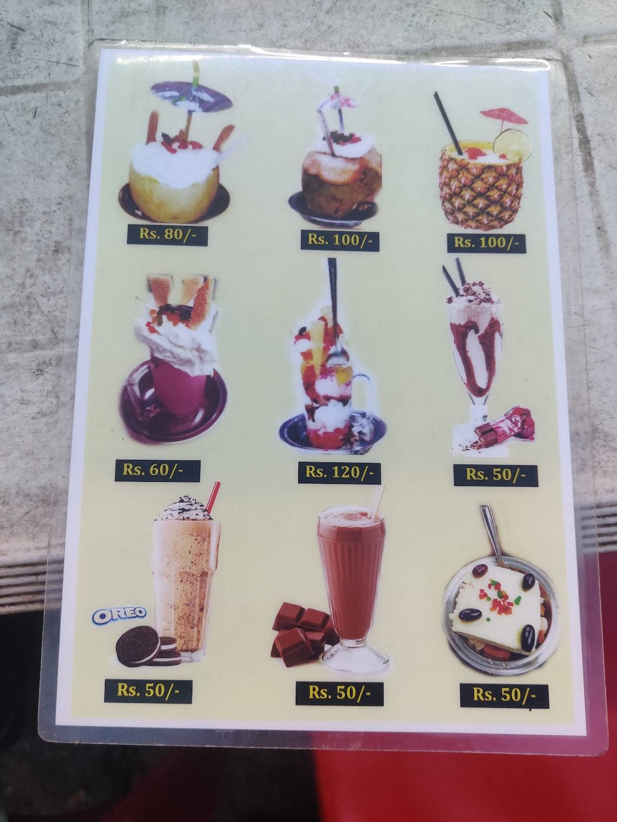 Alankar Fast Food Centre menu