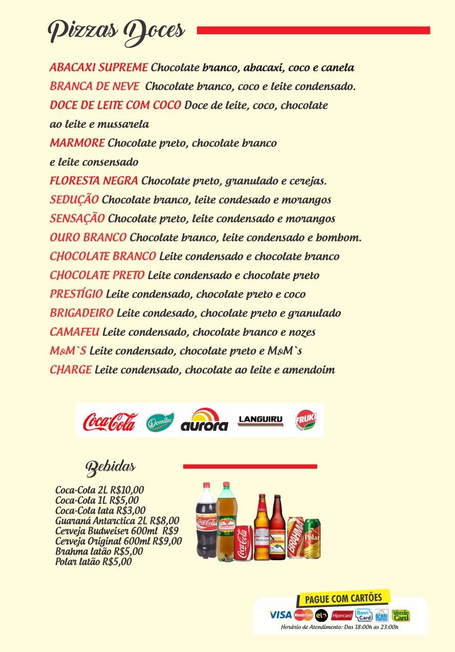 Albino's Pizzaria cardápio