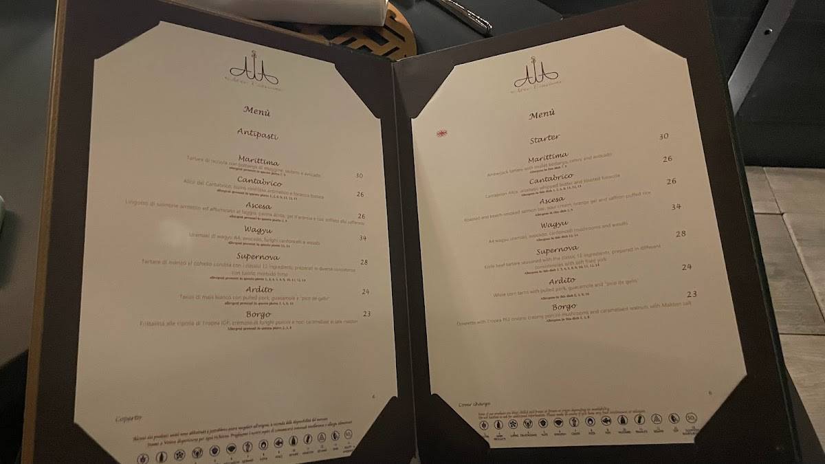 Menu di Alto Ristorante 
