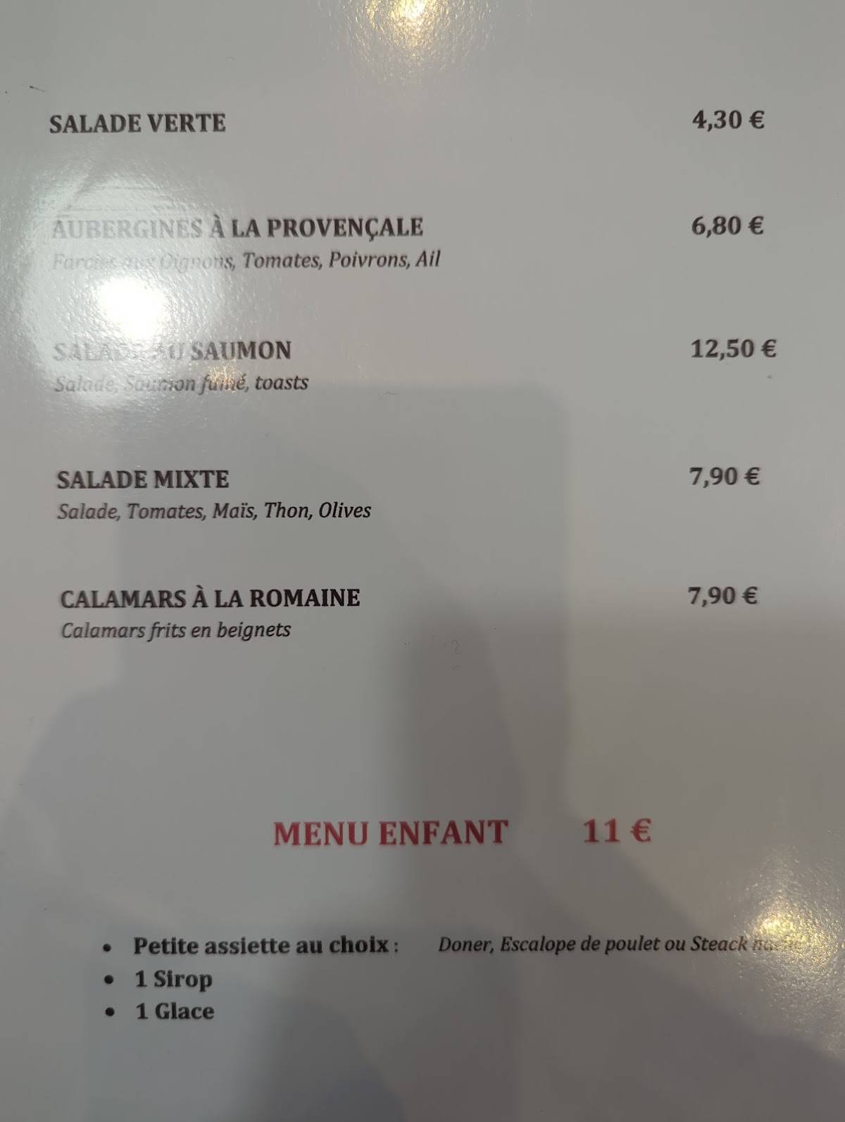 Menu de Restaurant Antalya