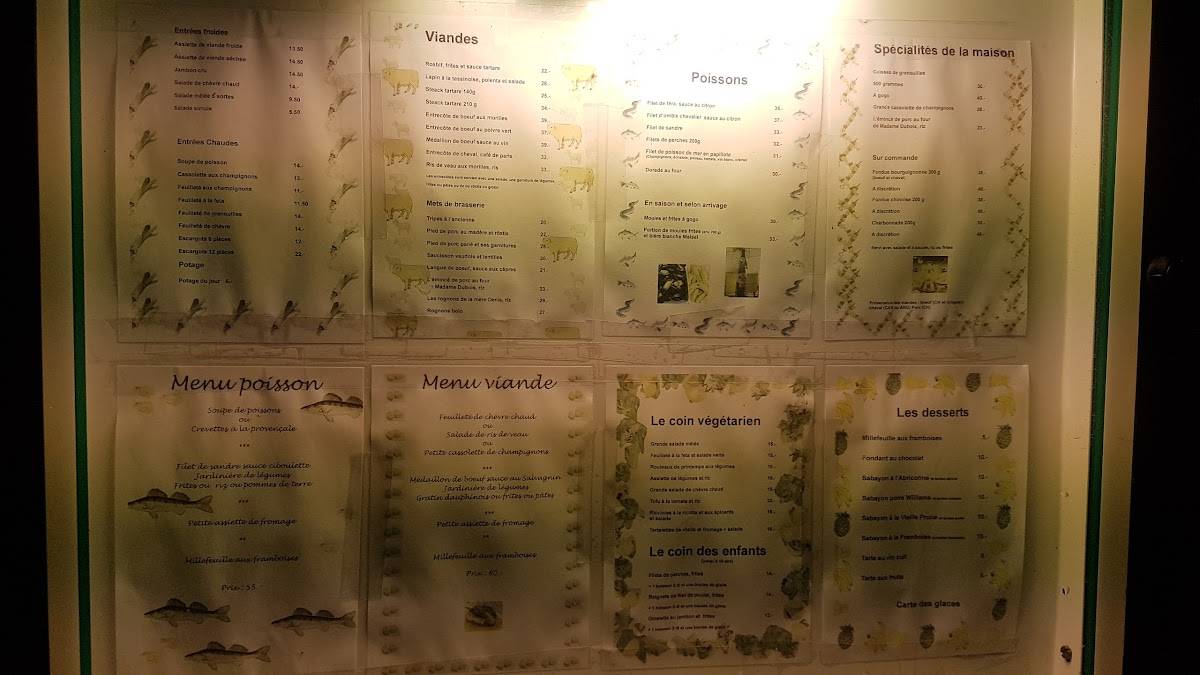 Menu di Restaurant Au Cerf d’or 