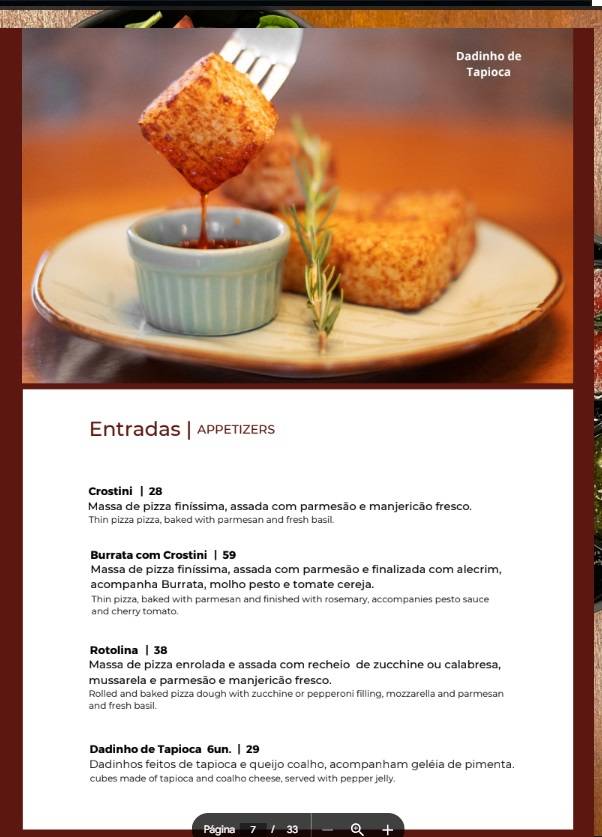 Auá Gastronomia Vale Sul Shopping cardápio