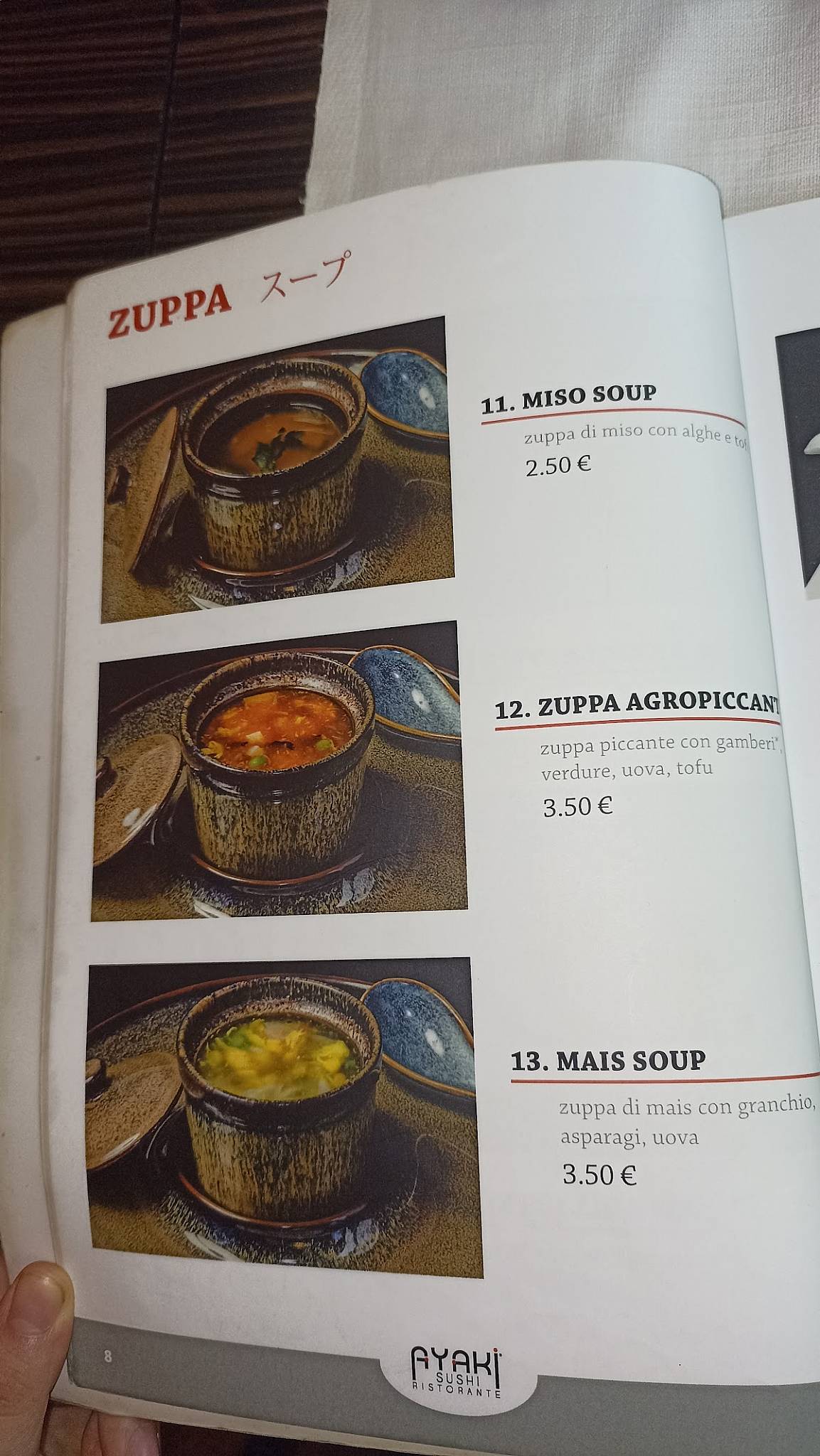 Menu di Ayaki Sushi Ristorante 