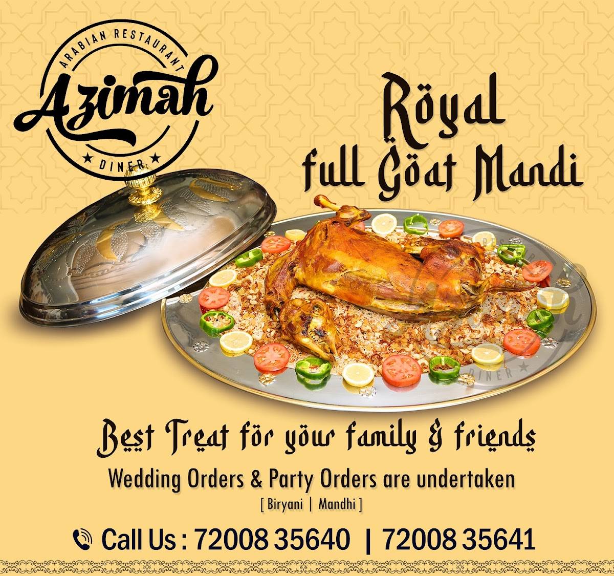 Azimah Arabian Restaurant menu