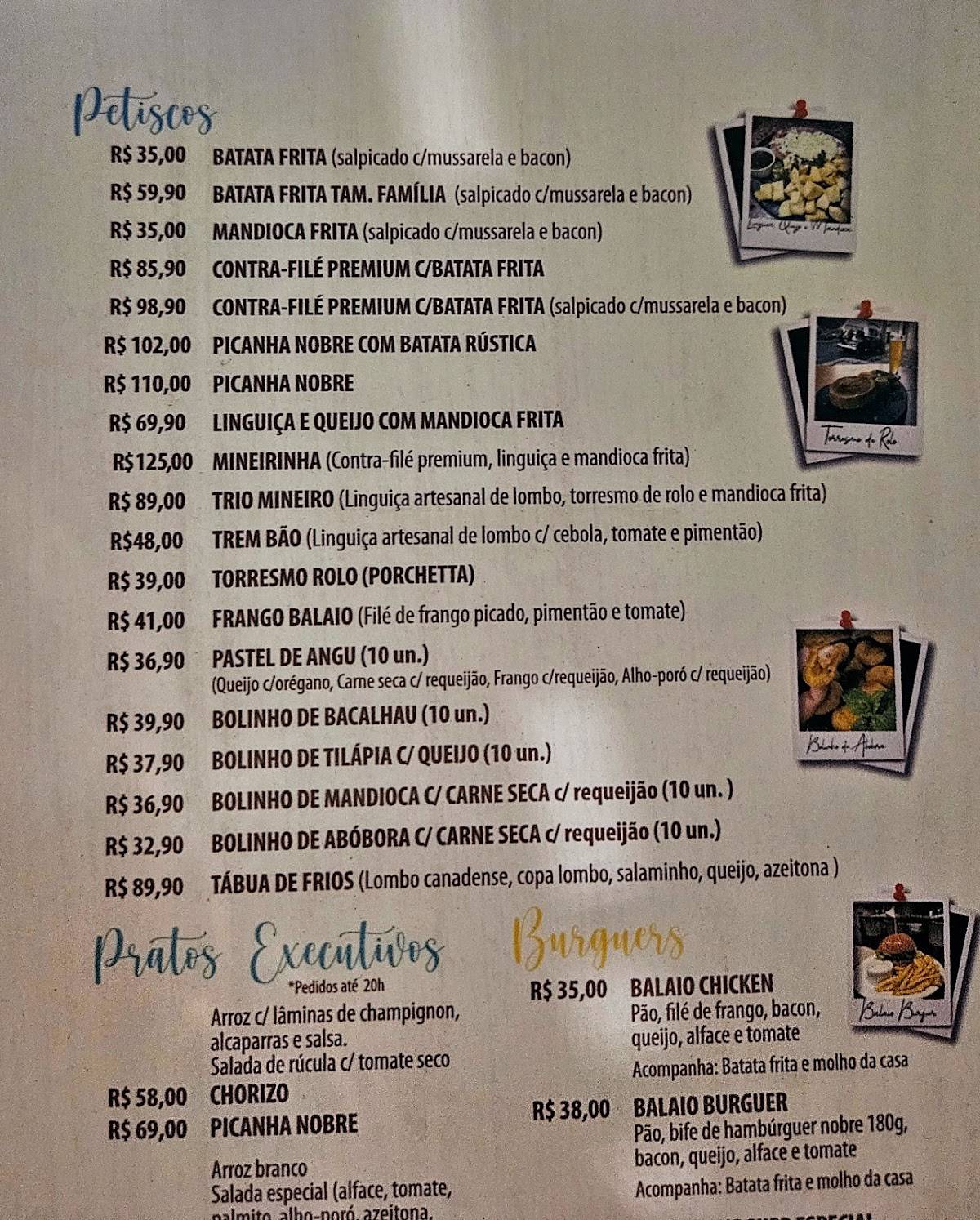 Balaio Das Cores Bistrô cardápio