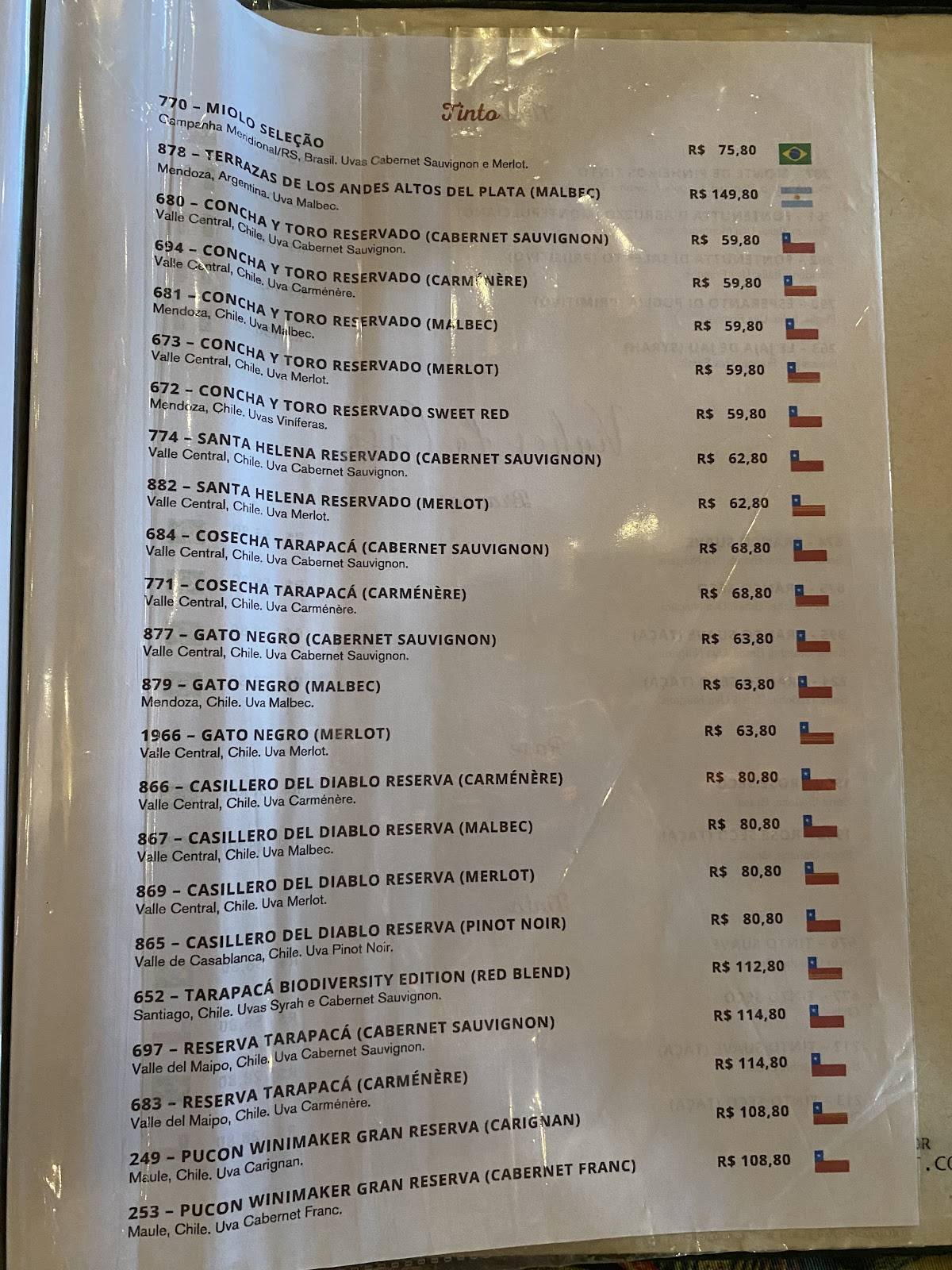 Bar da Praia cardápio