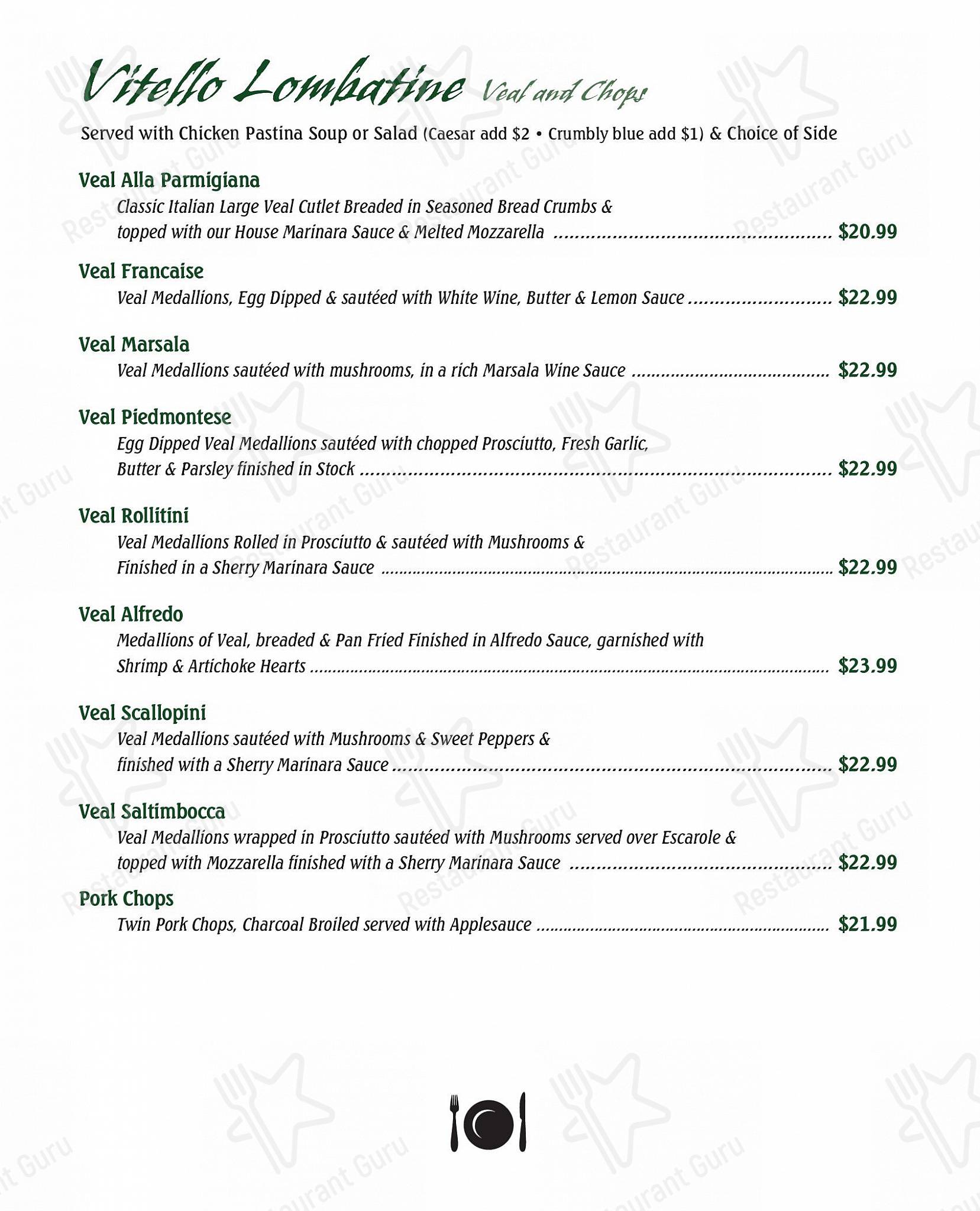 Menu at Basil Leaf restaurant, North Syracuse