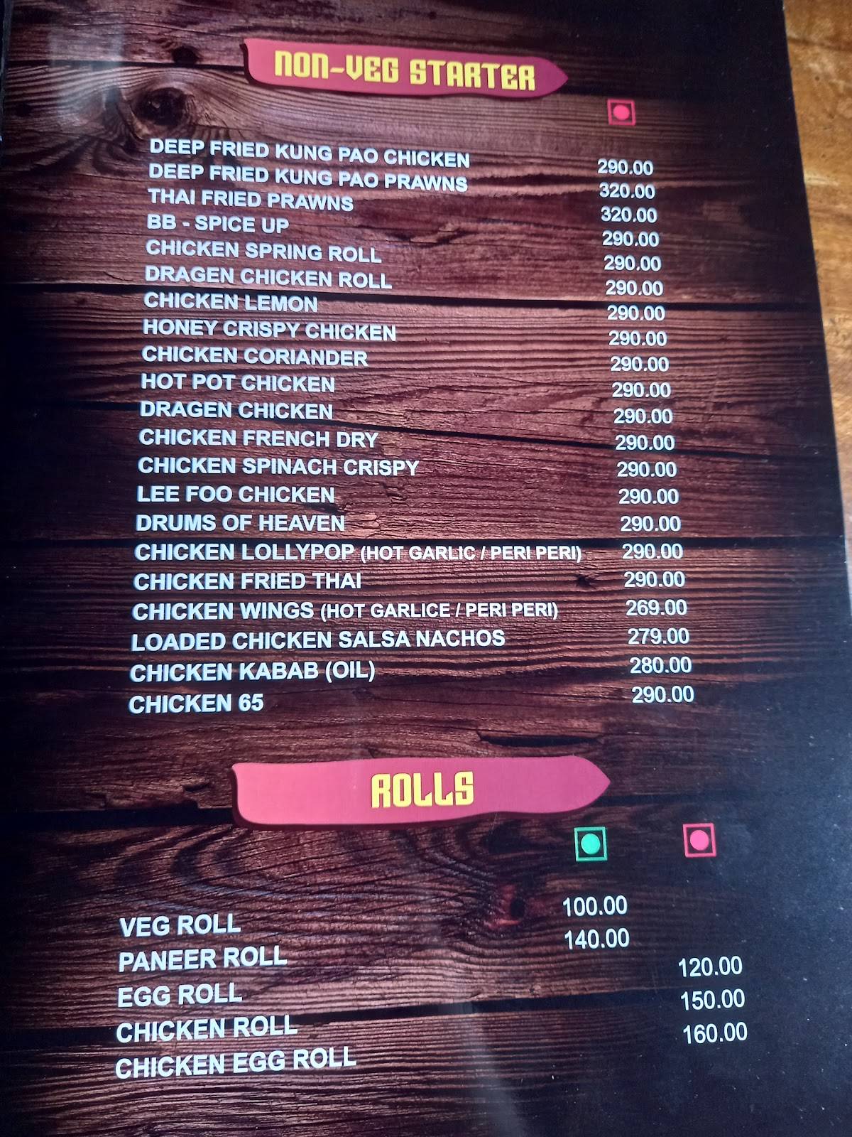Bengaluru Box menu