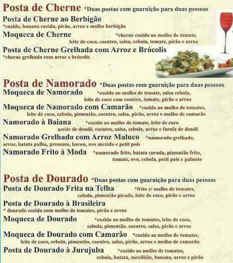 Restaurante Berbigão cardápio