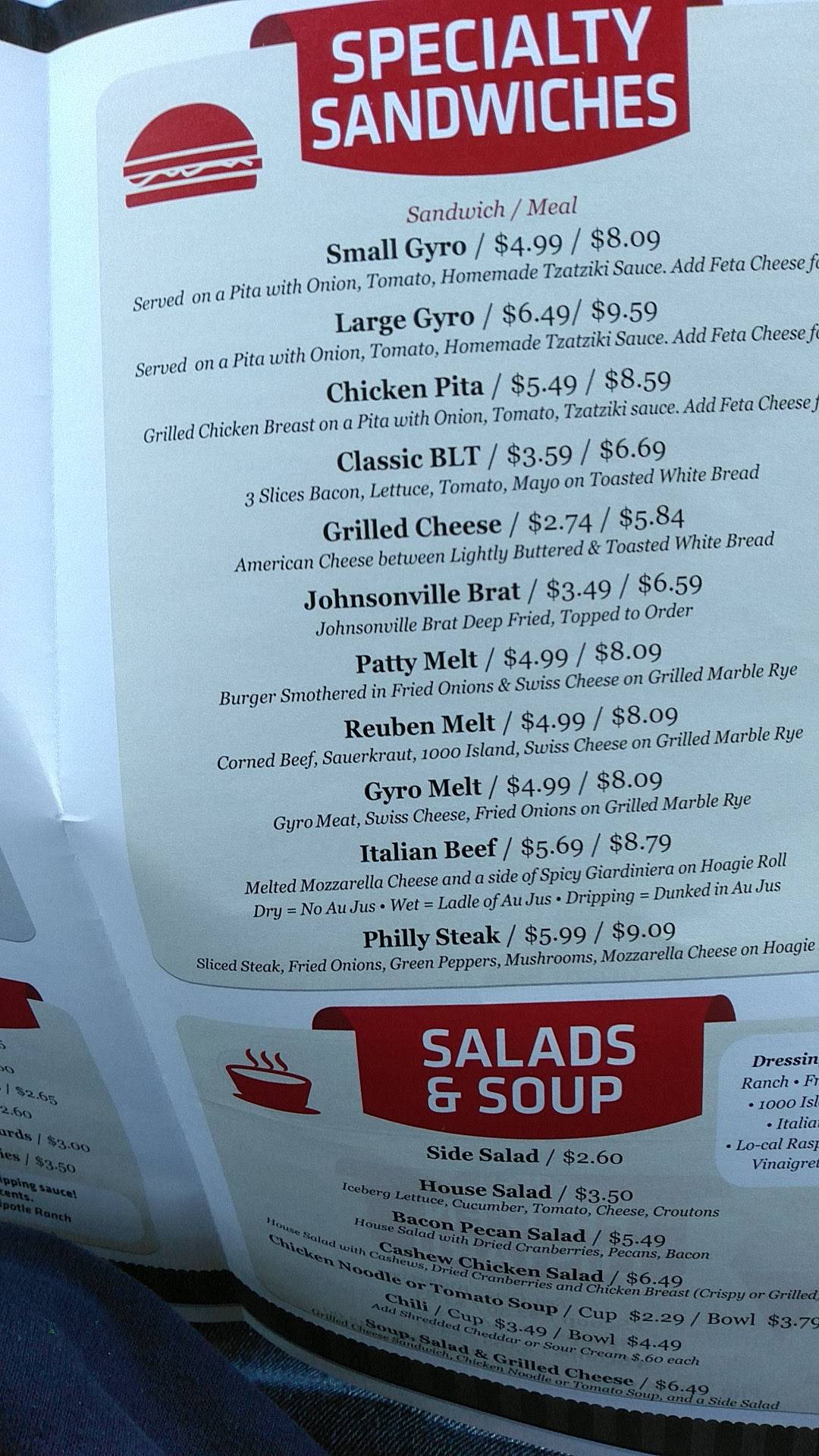 Menu at Big Deal Burgers & Custard restaurant, West Allis