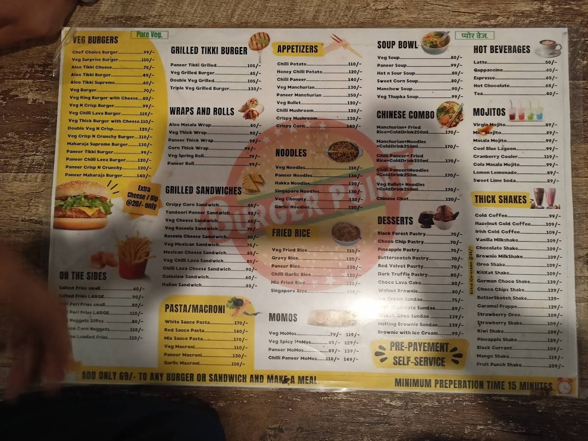 Burger point menu