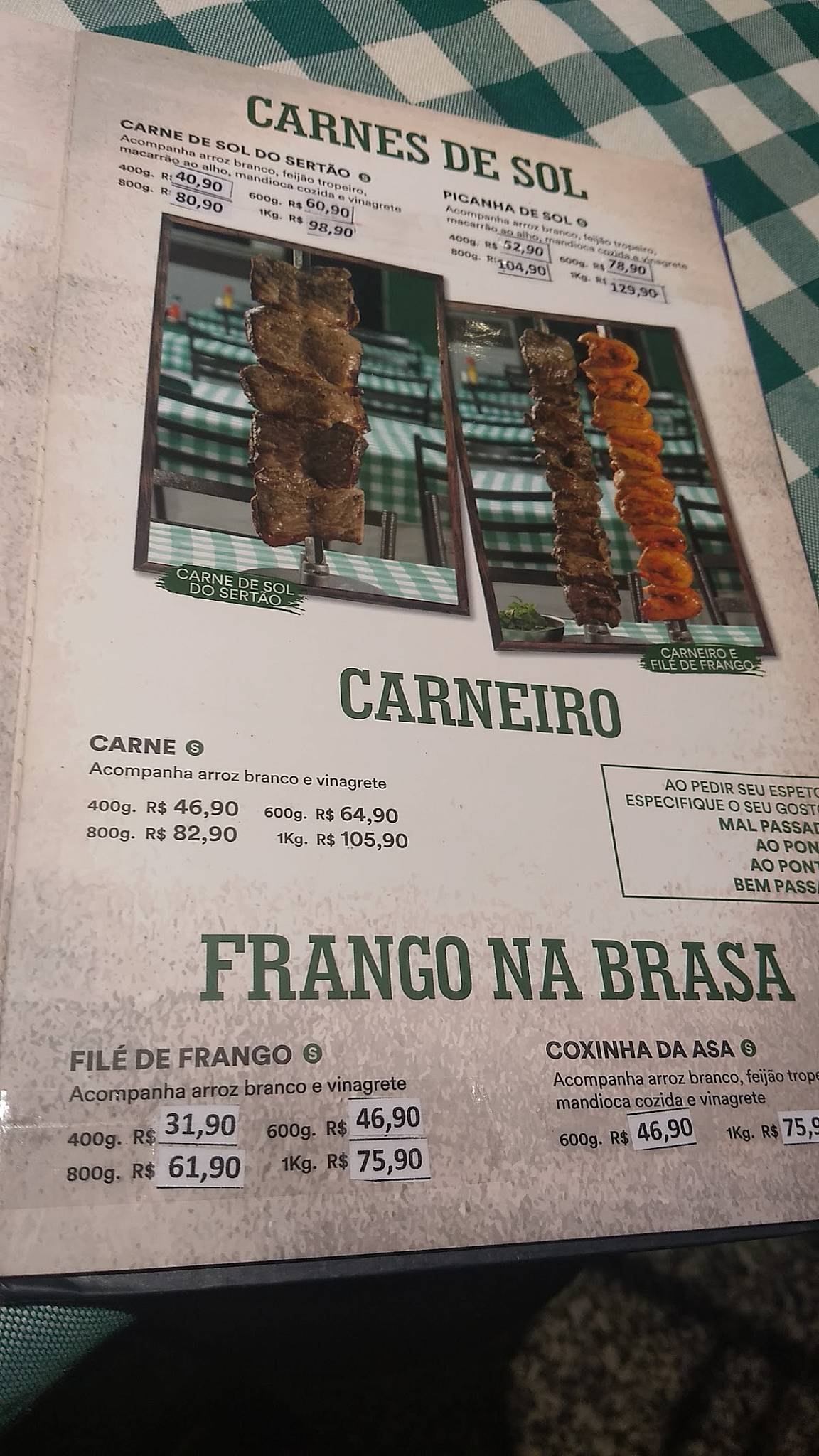 Buteko do Chaguinha cardápio